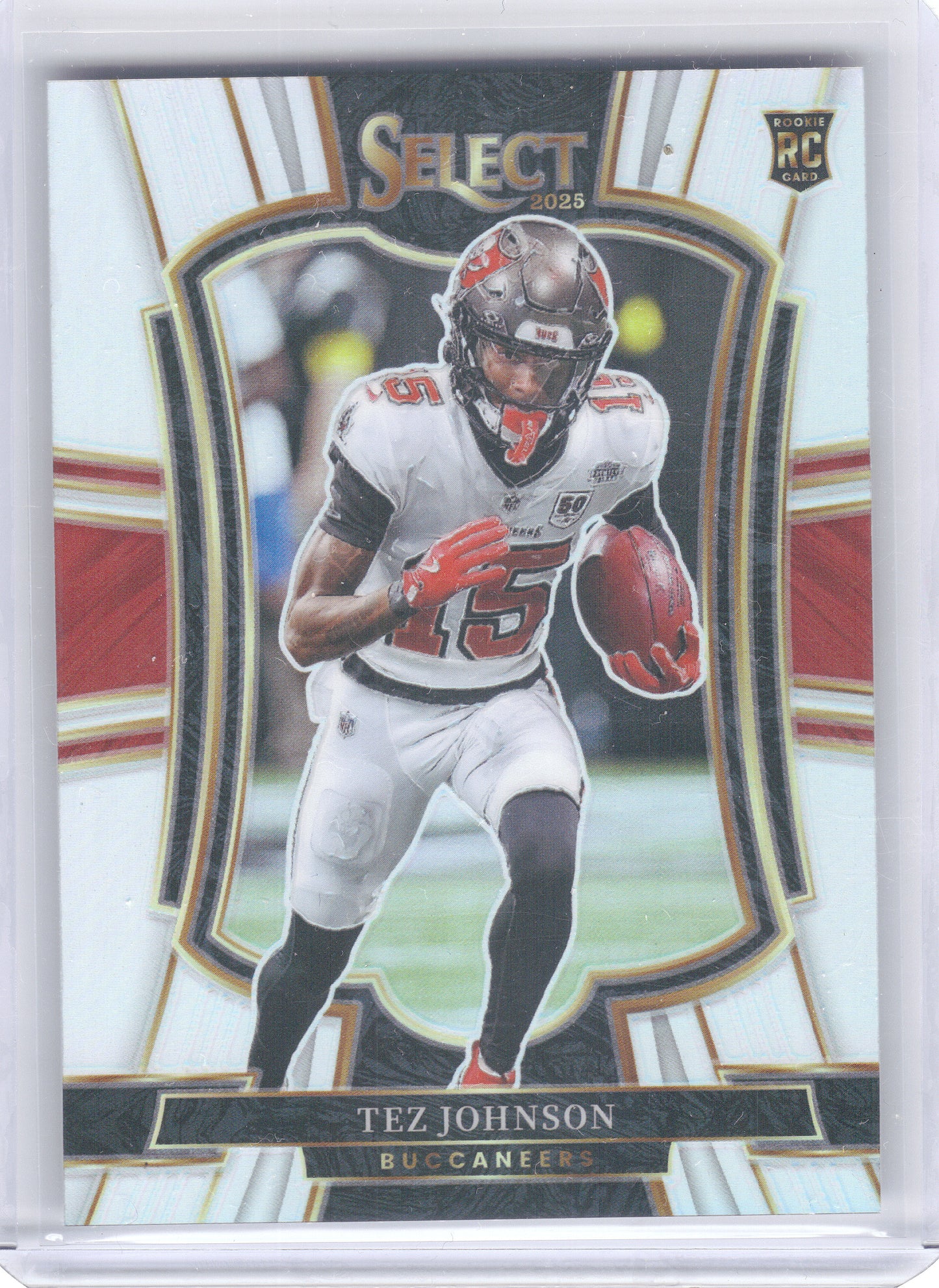 2025 Panini Select #138 Tez Johnson Silver Prizm Tampa Bay Buccaneers