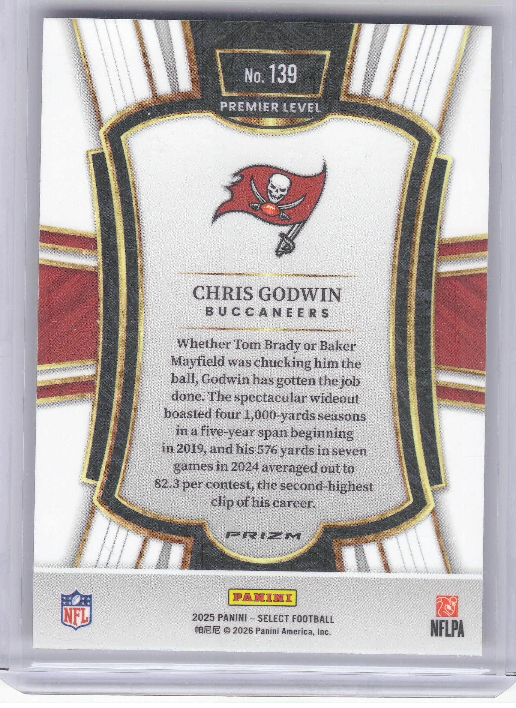 2025 Panini Select #139 Chris Godwin Pink Prizm Shock Tampa Bay Buccaneers