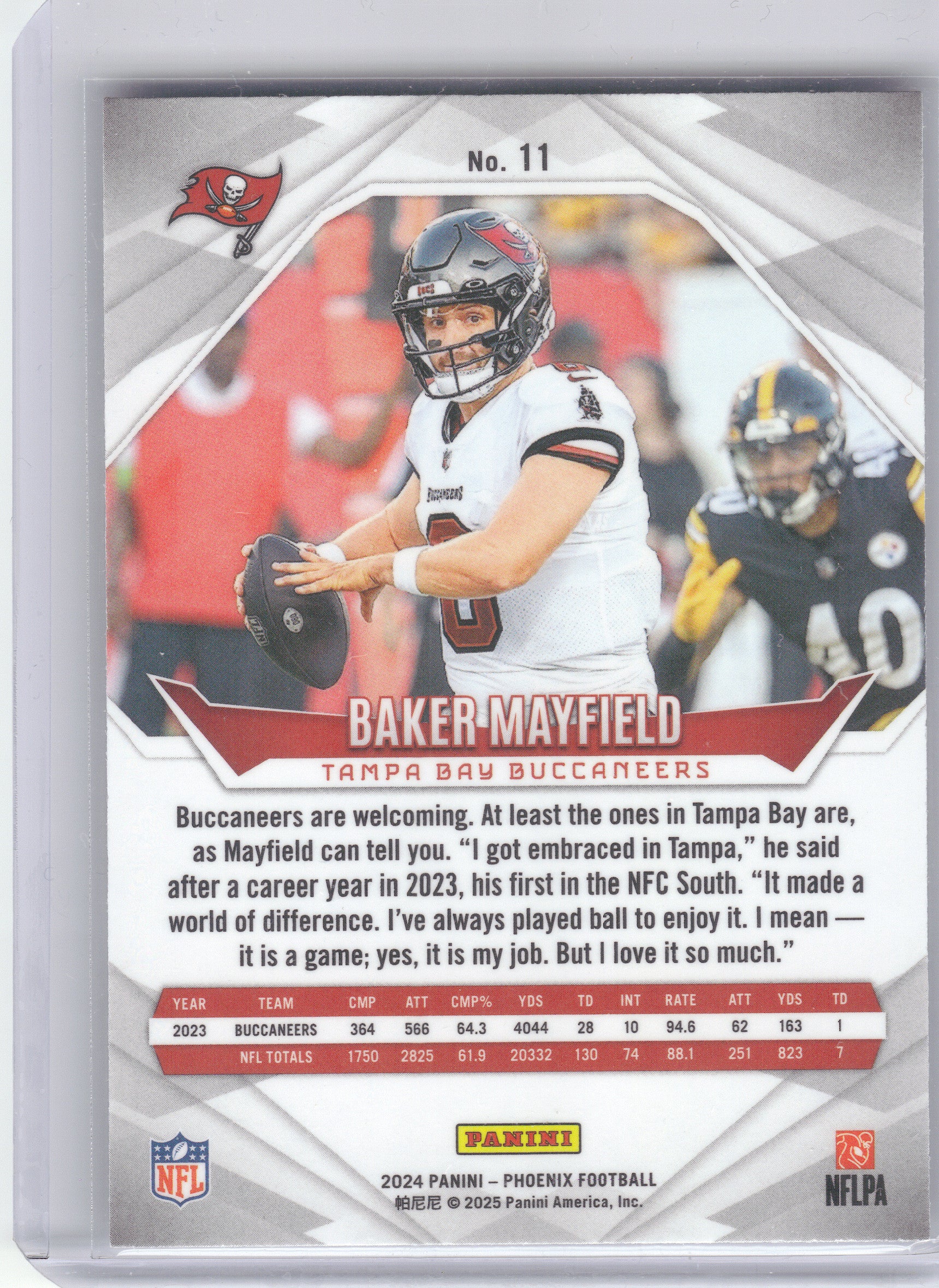 2024 Panini Phoenix #11 Baker Mayfield International Tampa Bay Buccaneers