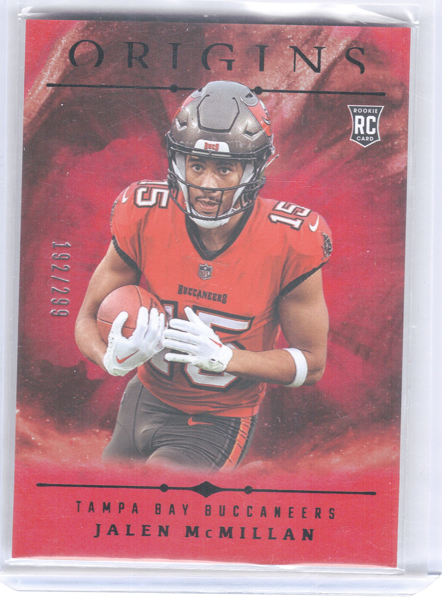2024 Panini Origins #136 Jalen McMillan Holo Red #/299 Tampa Bay Buccaneers SN,RC