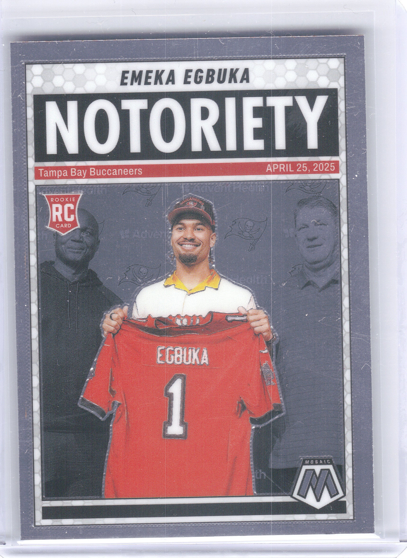 2025 Panini Mosaic #16 Emeka Egbuka Notoriety Tampa Bay Buccaneers