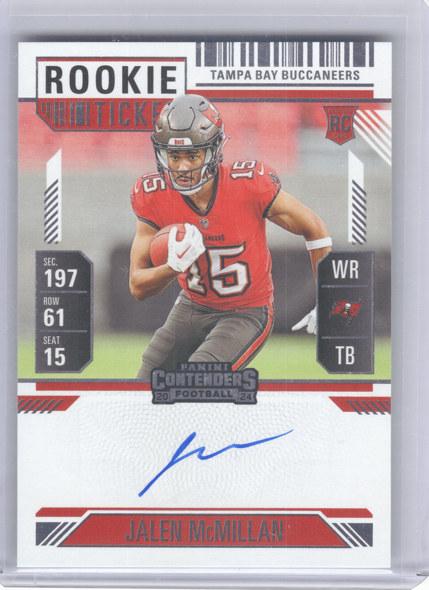 2024 Panini Contenders #131 Jalen McMillan Tampa Bay Buccaneers RC,AU