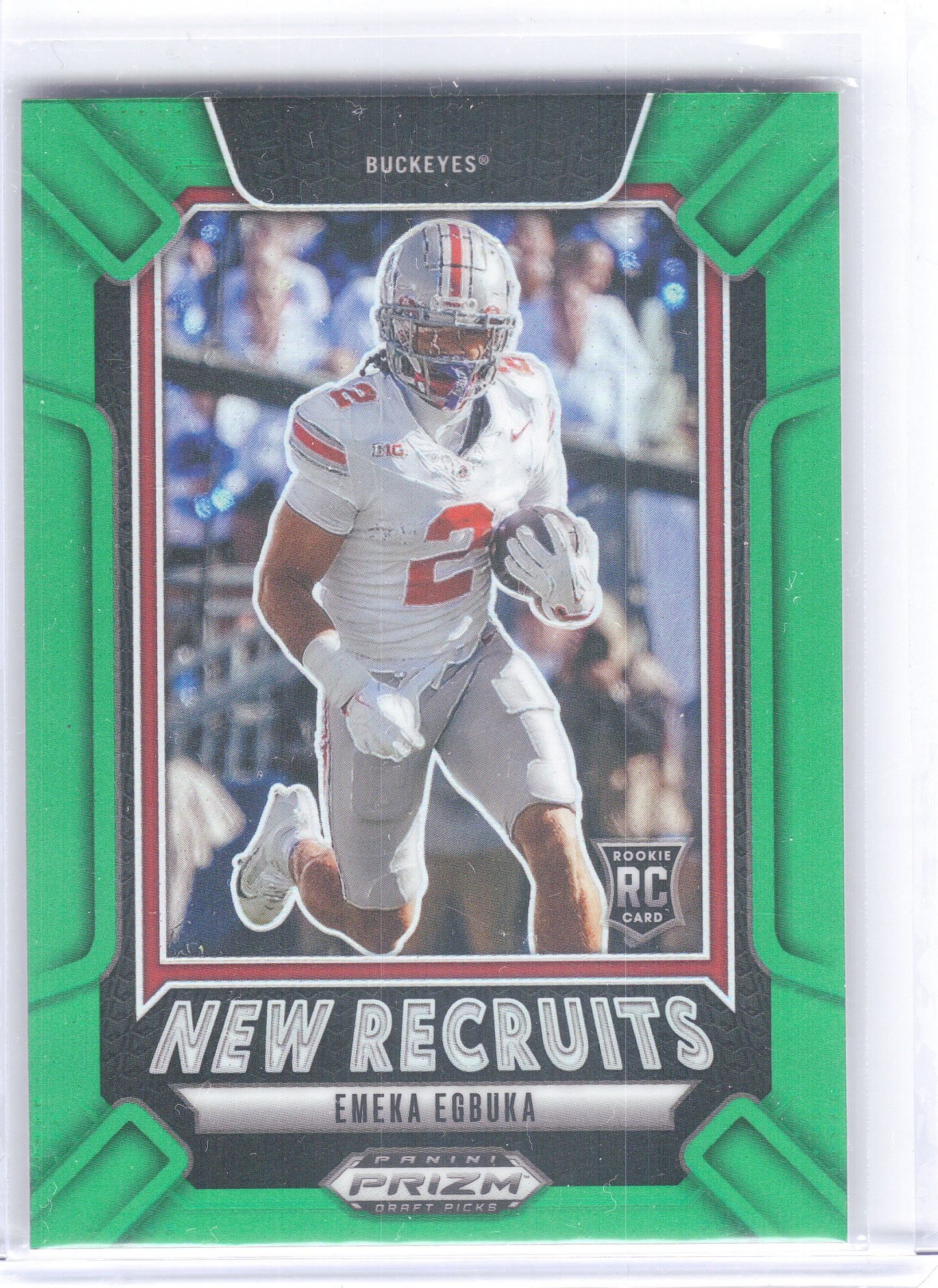 2025 Panini Prizm Draft Picks #12 Emeka Egbuka New Recruits Green Ohio State Buckeyes