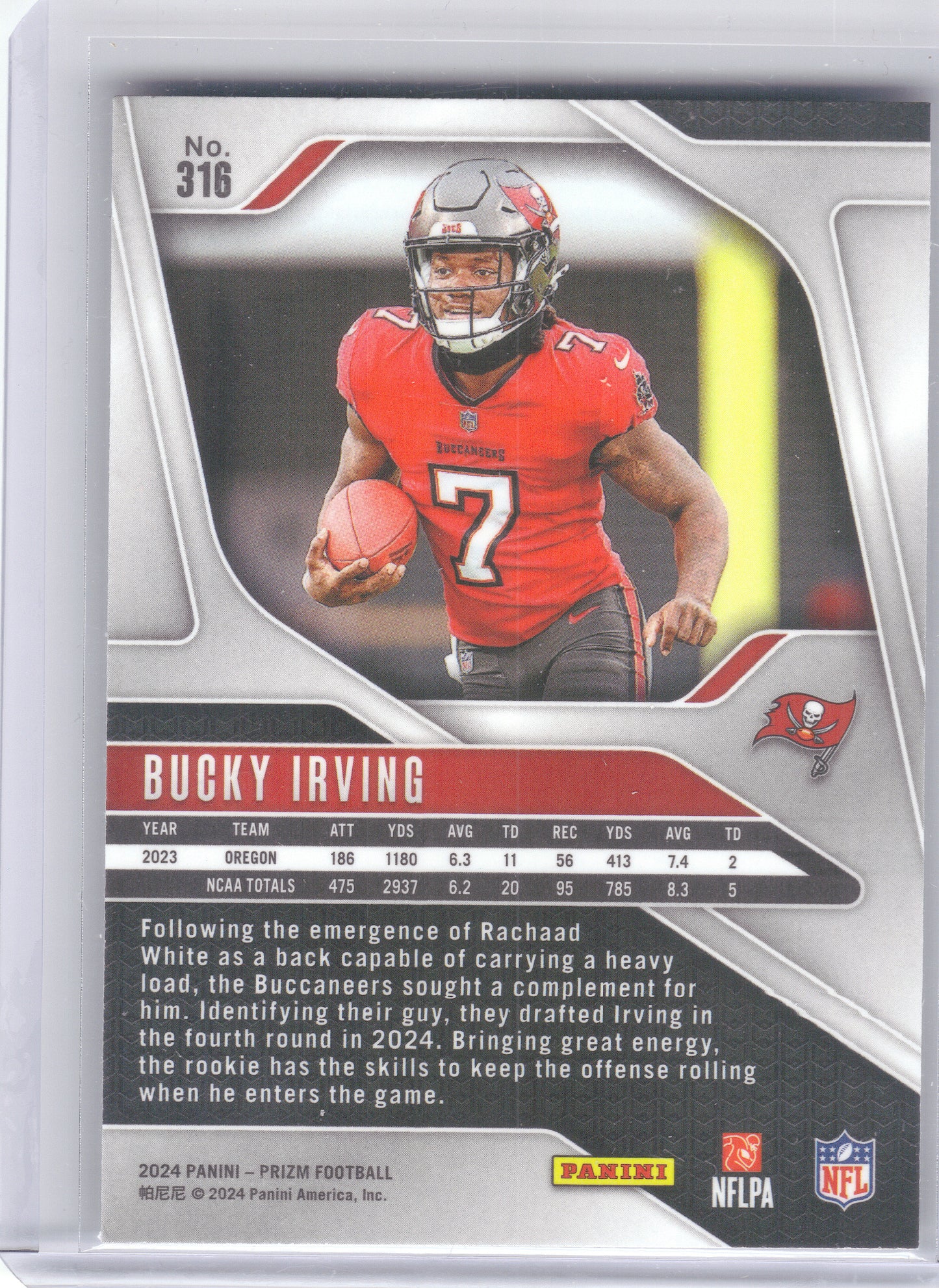 2024 Panini Prizm #316 Bucky Irving Tampa Bay Buccaneers RC