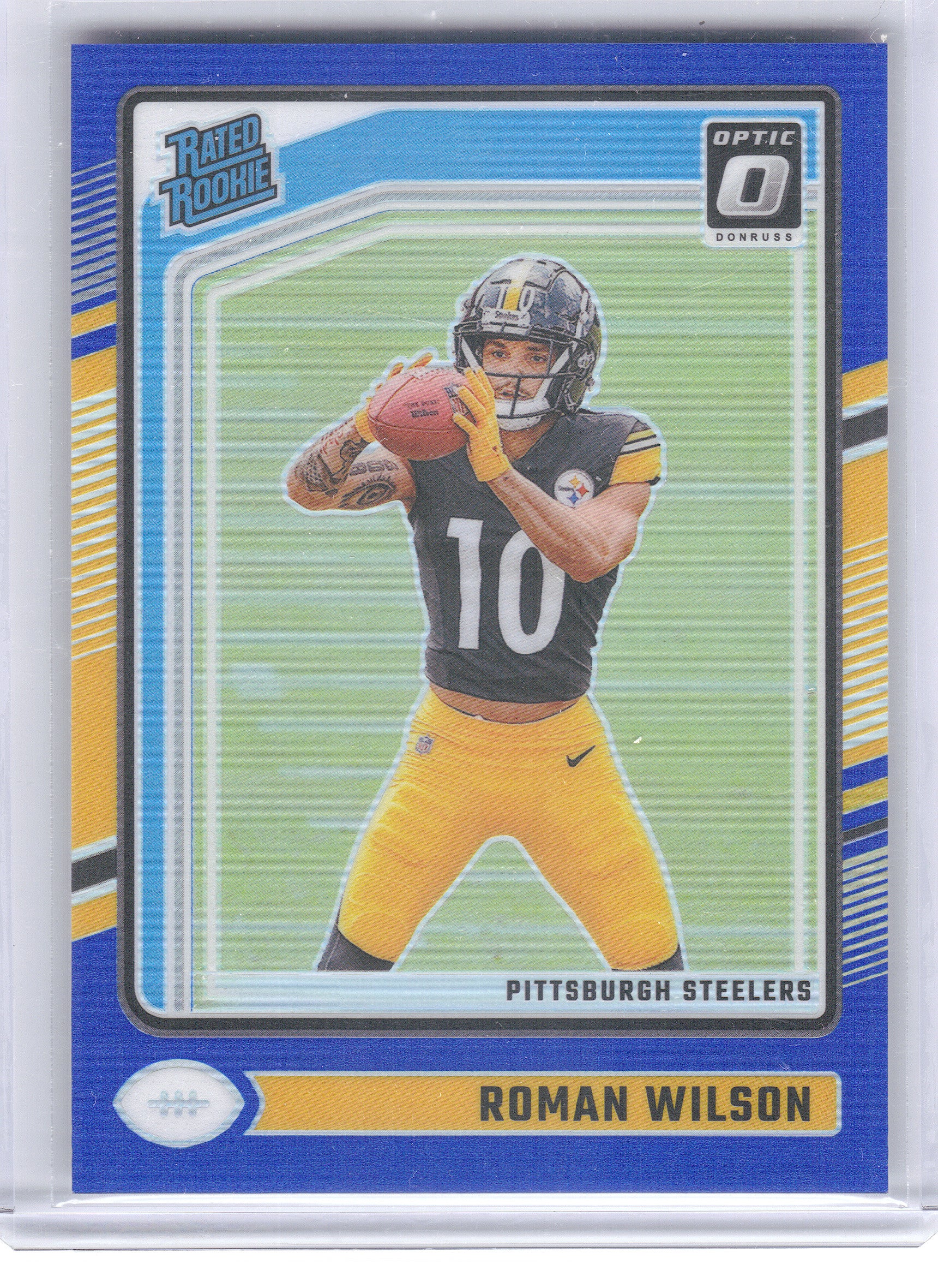 2024 Donruss Optic #285 Roman Wilson Blue #/199 Pittsburgh Steelers SN