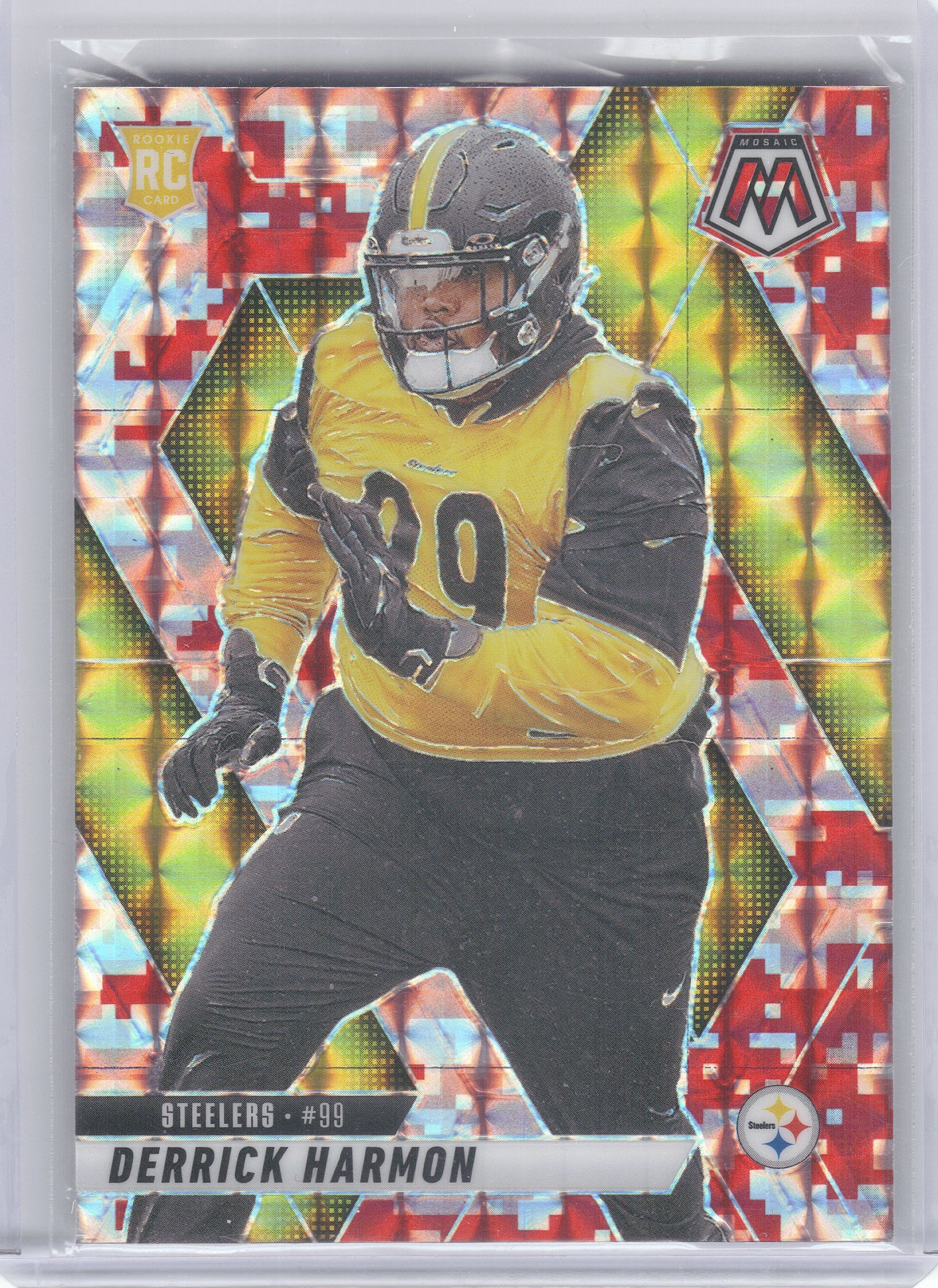 2025 Panini Mosaic #327 Derrick Harmon Mosaic Camo Pink Pittsburgh Steelers RC