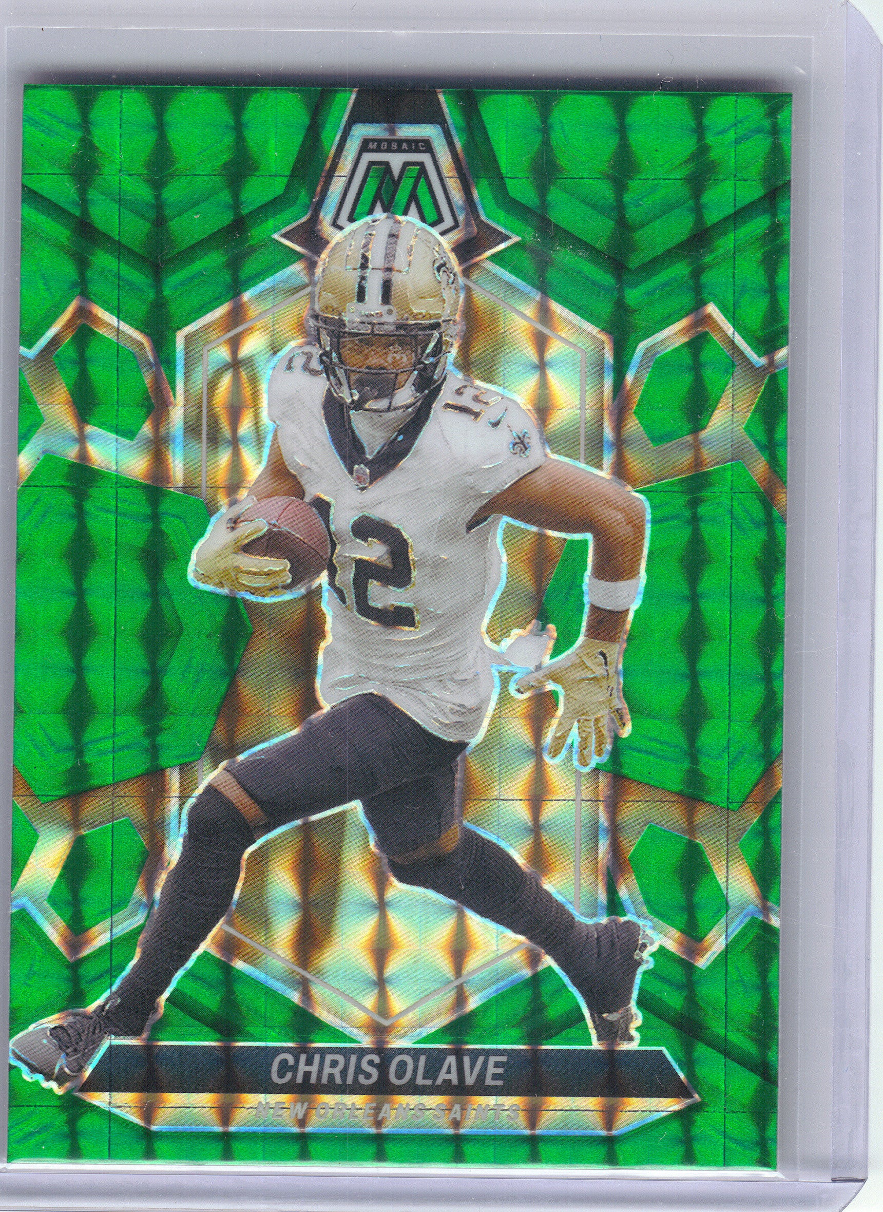 2024 Panini Mosaic #157 Chris Olave Mosaic Green New Orleans Saints