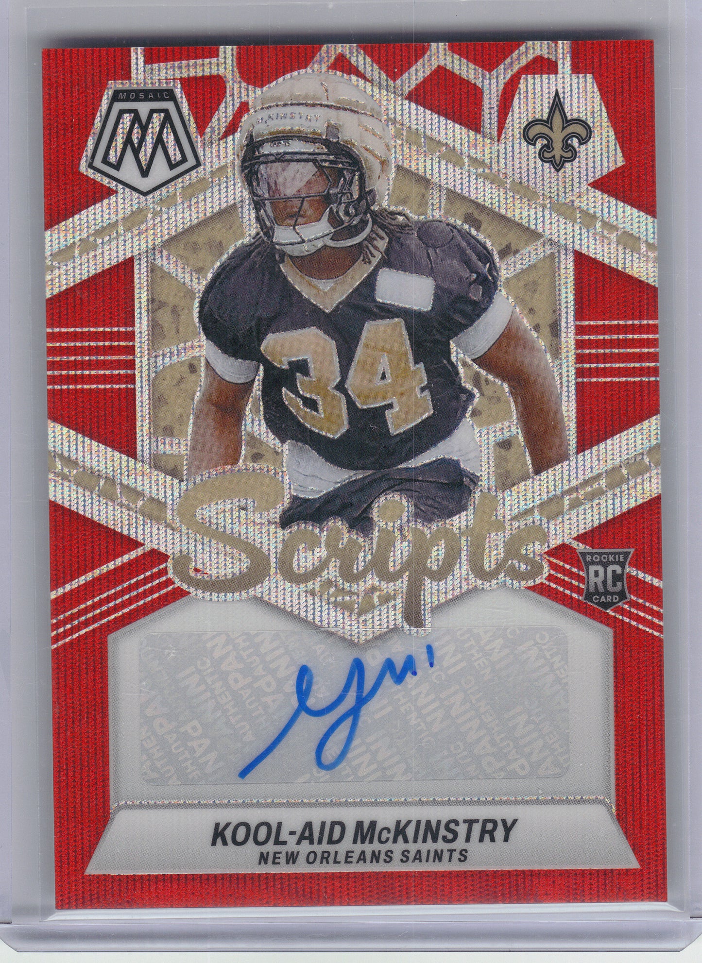 2024 Panini Mosaic #RS-KAM Kool-Aid McKinstry Rookie Scripts Red Wave New Orleans Saints AU