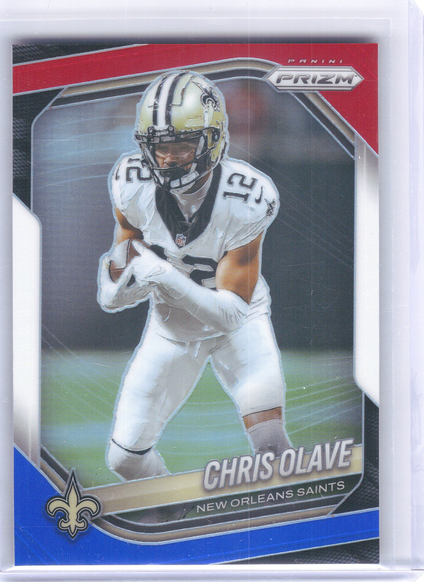 2025 Panini Prizm #192 Chris Olave Red White and Blue New Orleans Saints