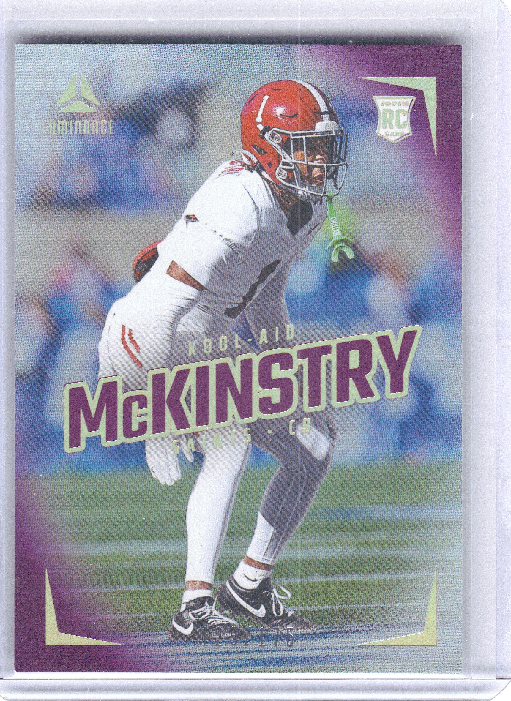 2024 Panini Luminance #131 Kool-Aid McKinstry Purple #/175 New Orleans Saints SN