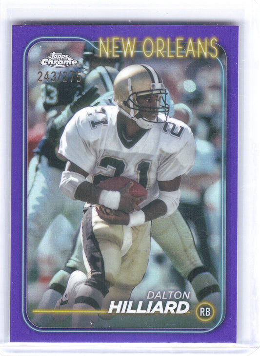 2024 Topps Chrome #137 Dalton Hilliard Purple Refractor #/275 New Orleans Saints SN