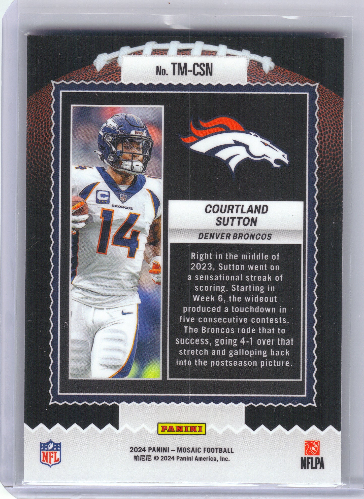 2024 Panini Mosaic #TM-CSN Courtland Sutton Touchdown Masters Denver Broncos