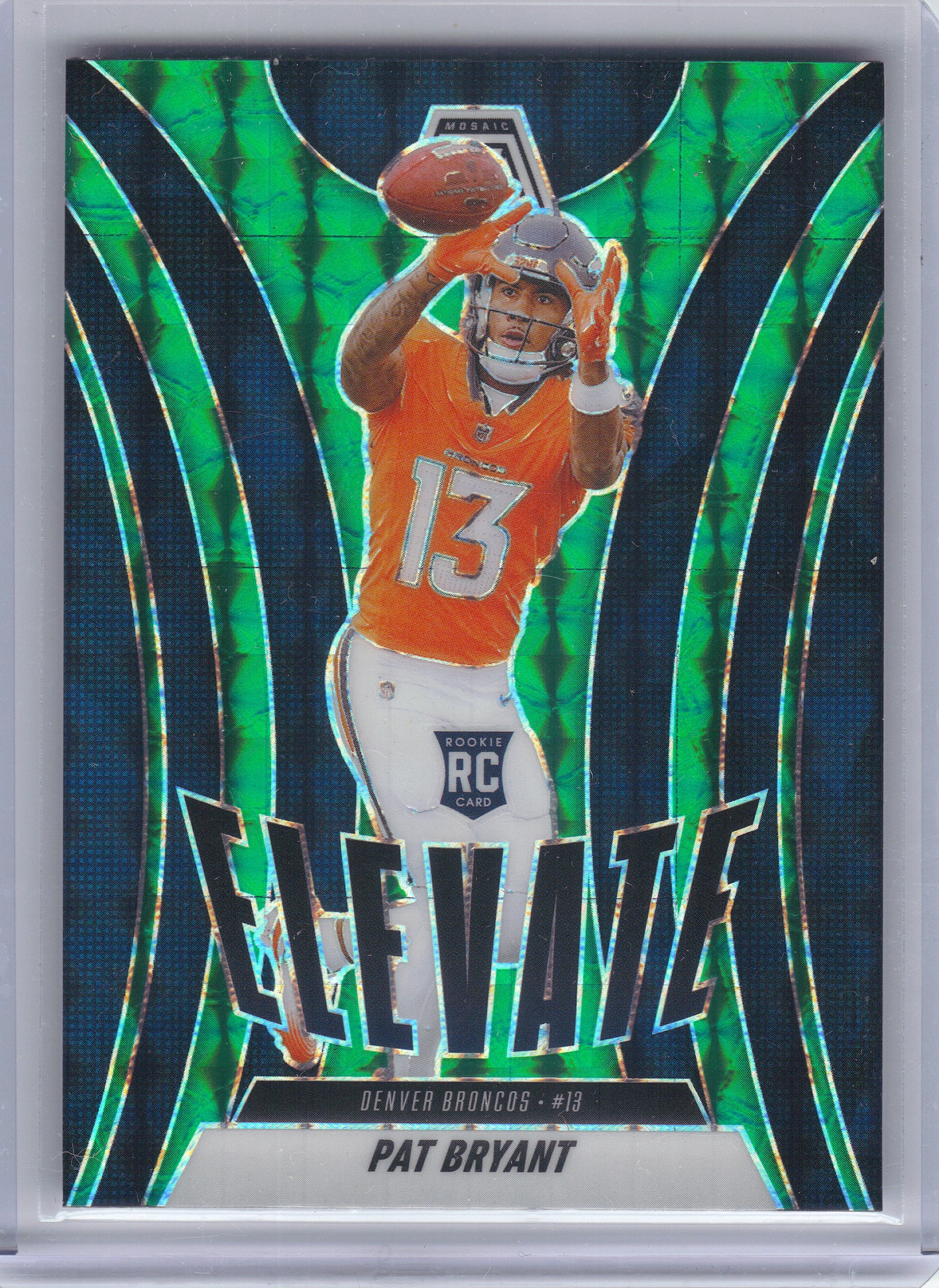 2025 Panini Mosaic #4 Pat Bryant Elevate Mosaic Green Denver Broncos