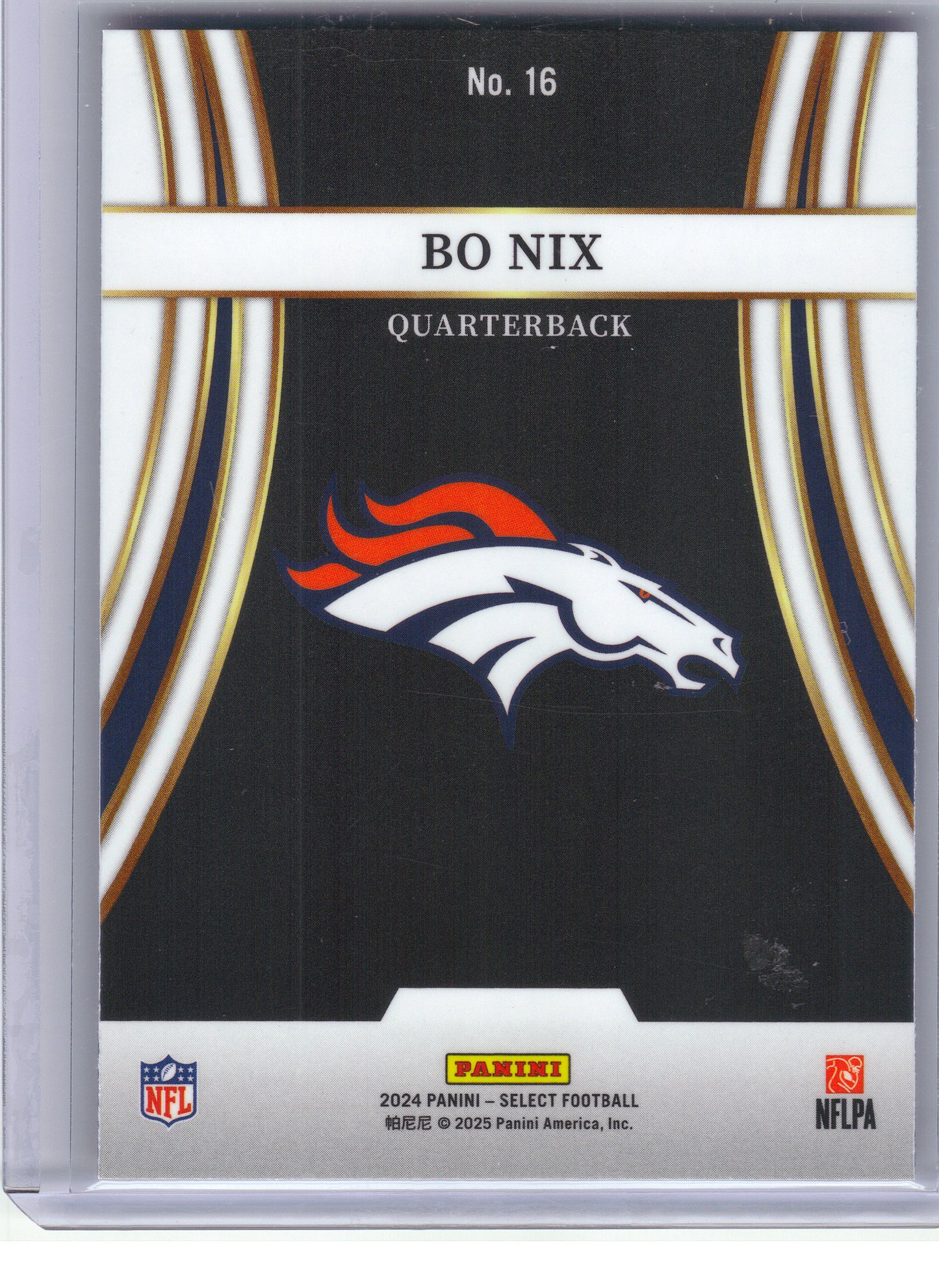 2024 Panini Select #16 Bo Nix Turbocharged Denver Broncos