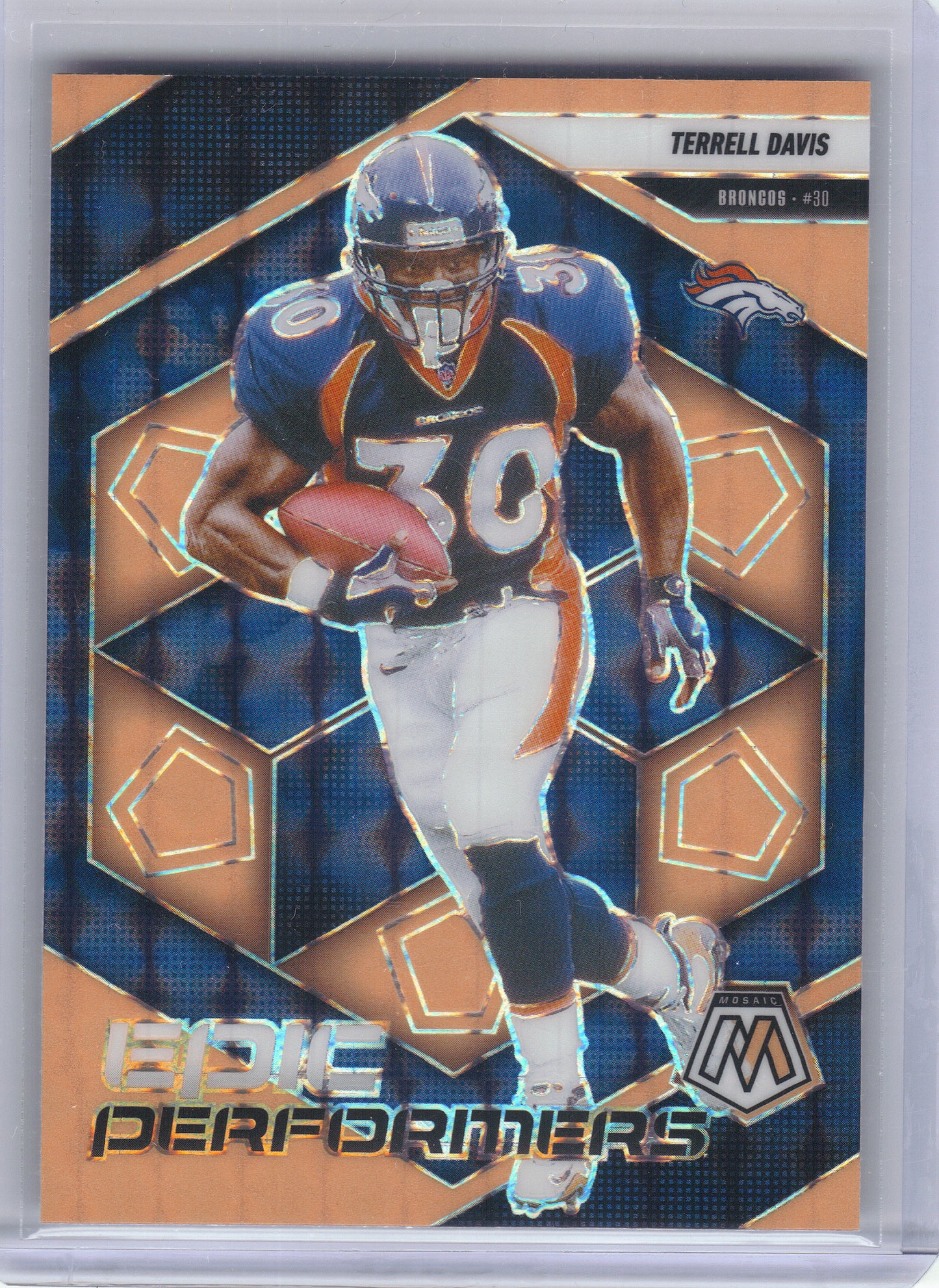 2025 Panini Mosaic #17 Terrell Davis Epic Performers Mosaic Orange Fluorescent Denver Broncos
