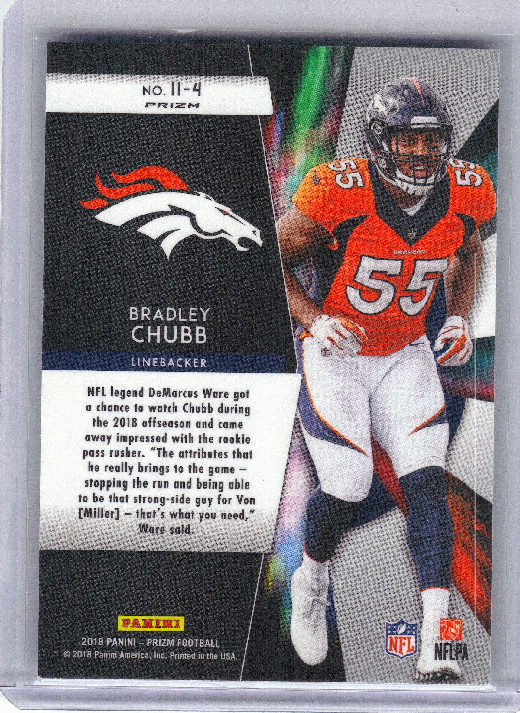 2018 Panini Prizm #II-4 Bradley Chubb Instant Impact Prizm Denver Broncos