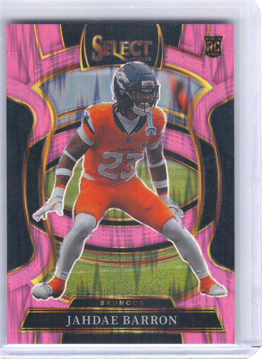 2025 Panini Select #12 Jahdae Barron Pink Prizm Shock Denver Broncos RC