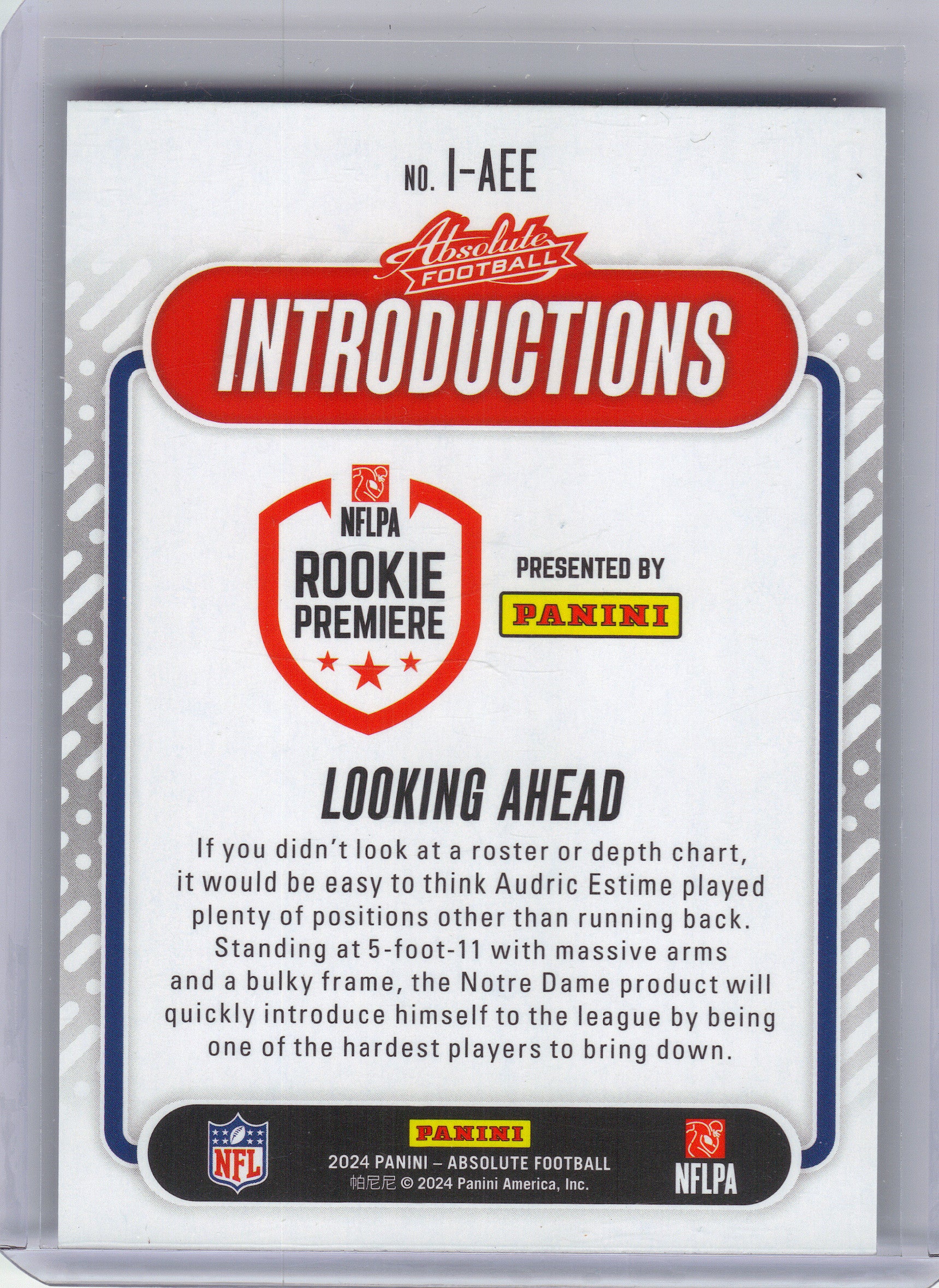 2024 Panini Absolute #I-AEE Audric Estime Introductions Denver Broncos