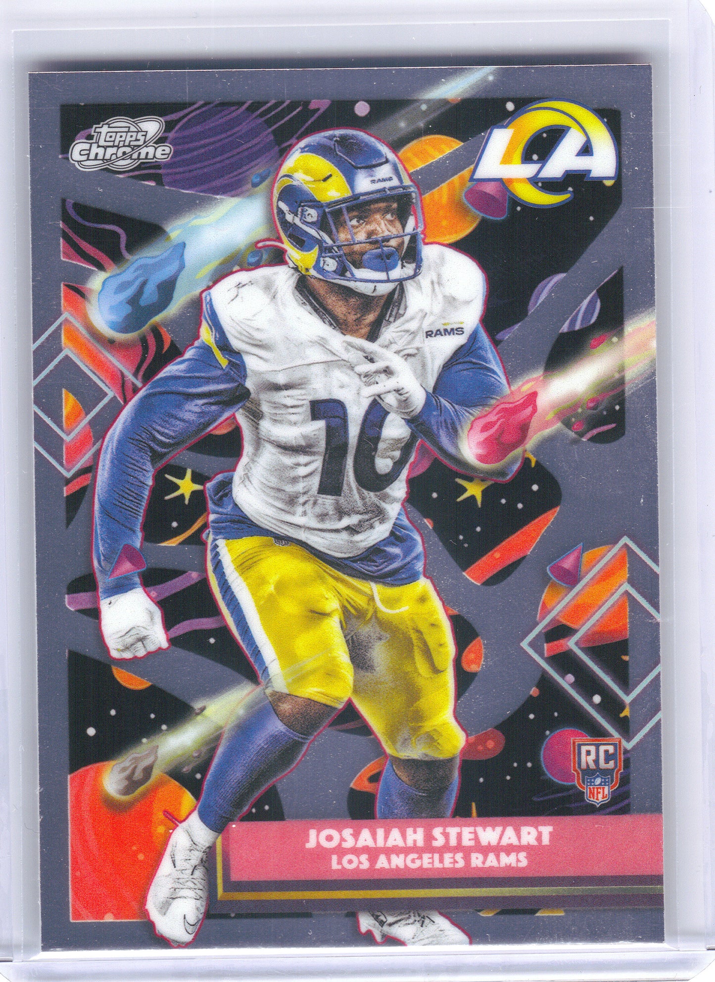 2025 Topps Chrome Cosmic #159 Josaiah Stewart Los Angeles Rams RC