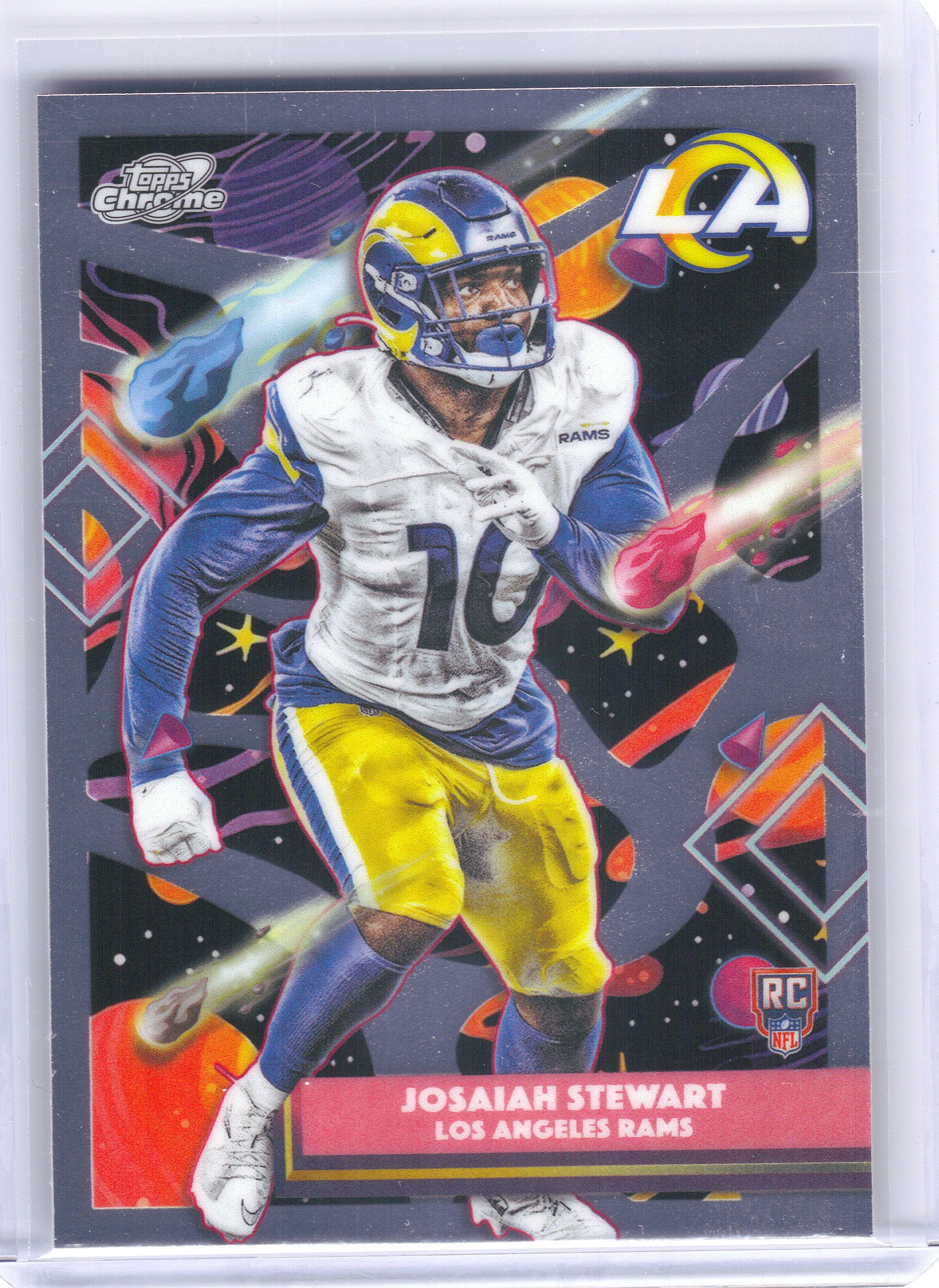2025 Topps Chrome Cosmic #159 Josaiah Stewart Los Angeles Rams RC