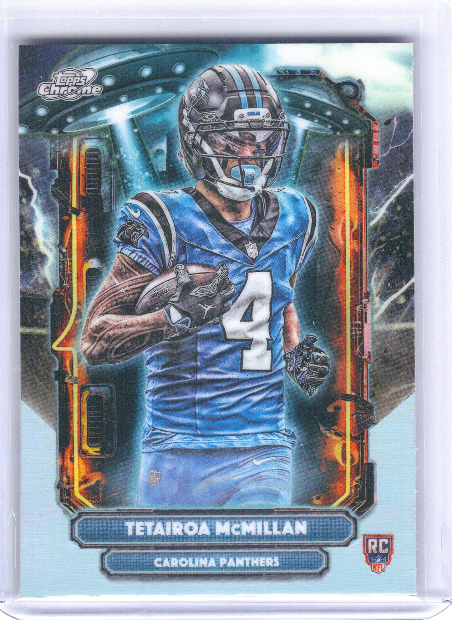 2025 Topps Chrome Cosmic #ET-5 Tetairoa McMillan Extraterrestrial Talent Carolina Panthers