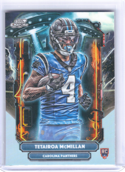 2025 Topps Chrome Cosmic #ET-5 Tetairoa McMillan Extraterrestrial Talent Carolina Panthers