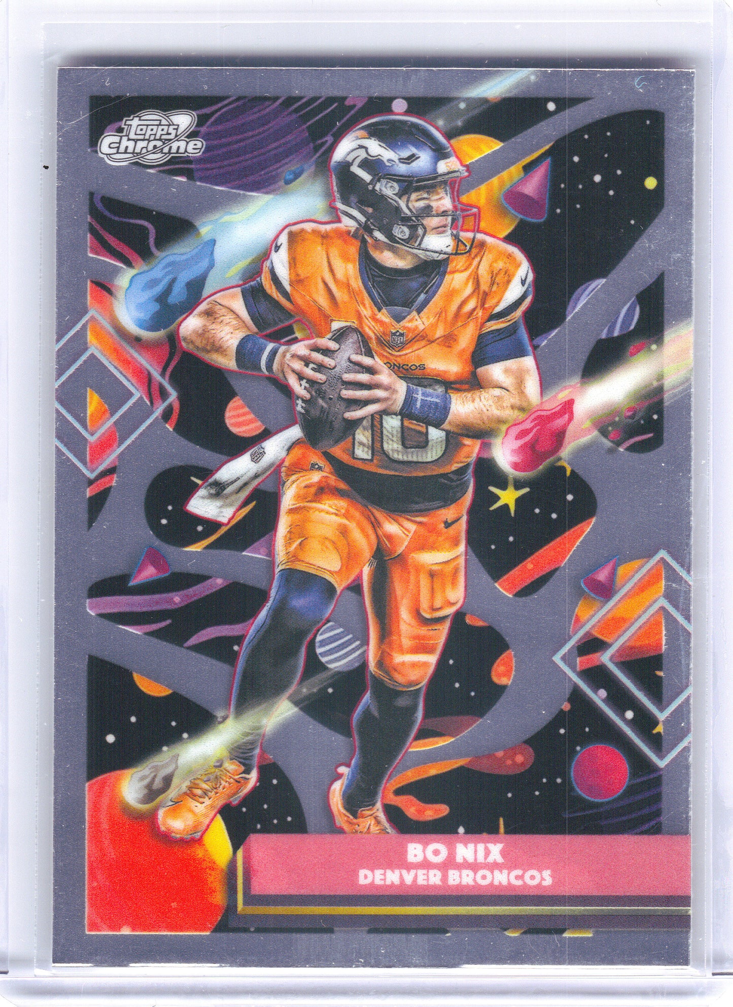 2025 Topps Chrome Cosmic #28 Bo Nix Denver Broncos