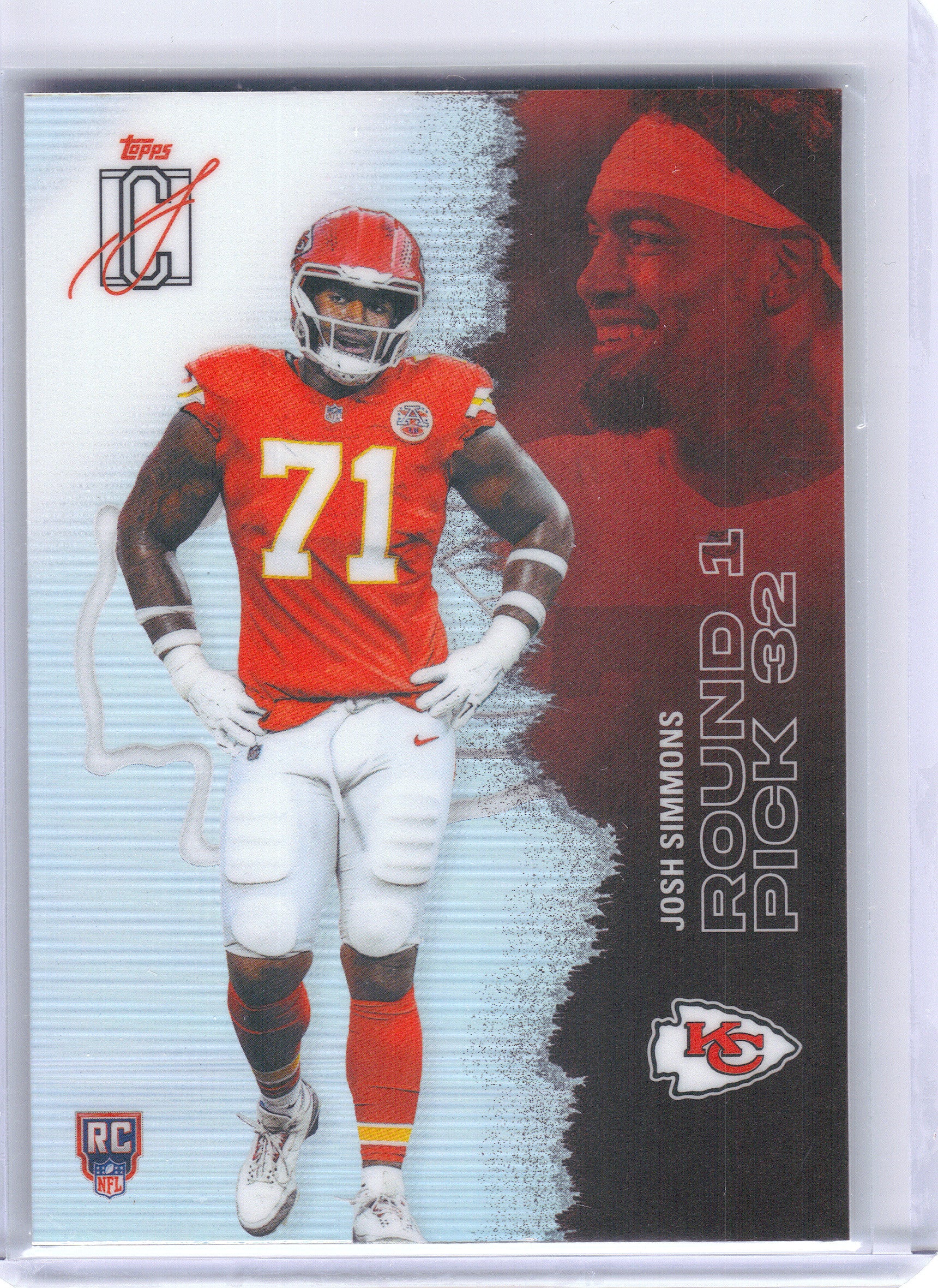 2025 Topps Signature Class #186 Josh Simmons Kansas City Chiefs RC