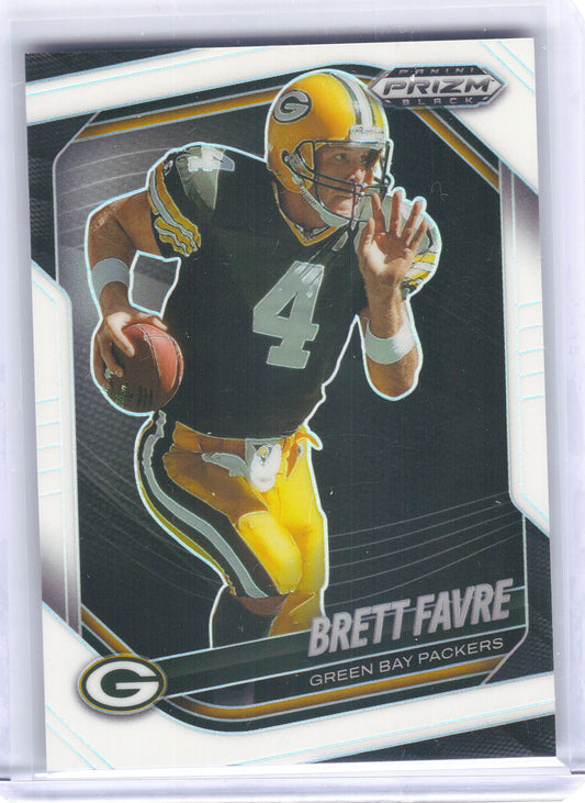 2025 Panini Prizm Black #58 Brett Favre Prizms White #/175 Green Bay Packers SN