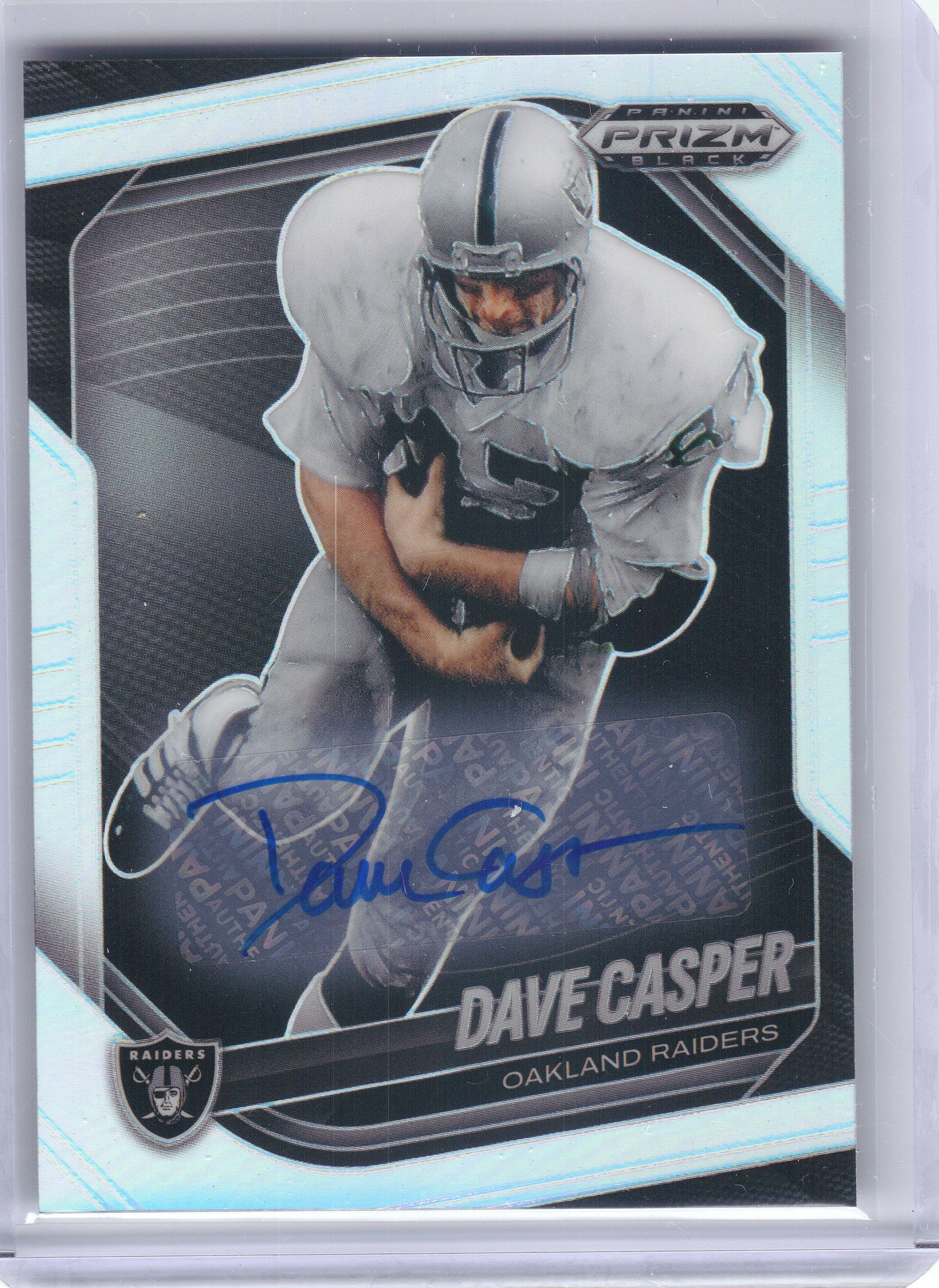 2025 Panini Prizm Black #108 Dave Casper Autographs Prizms Silver Oakland Raiders AU
