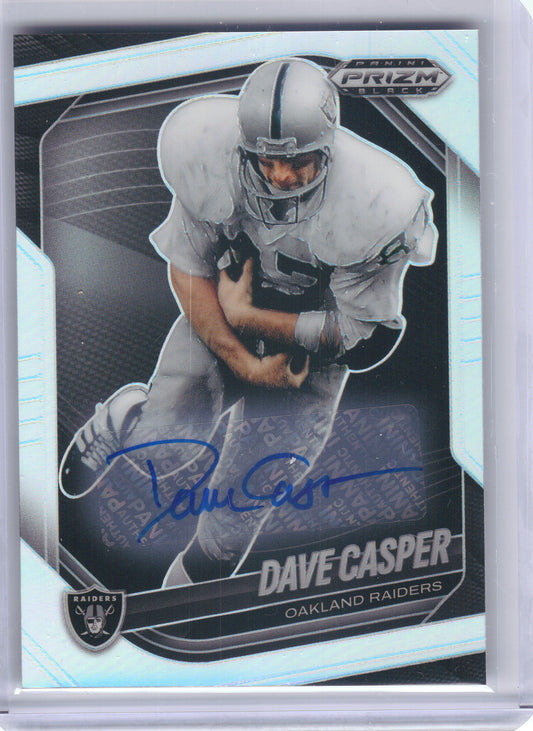 2025 Panini Prizm Black #108 Dave Casper Autographs Prizms Silver Oakland Raiders AU