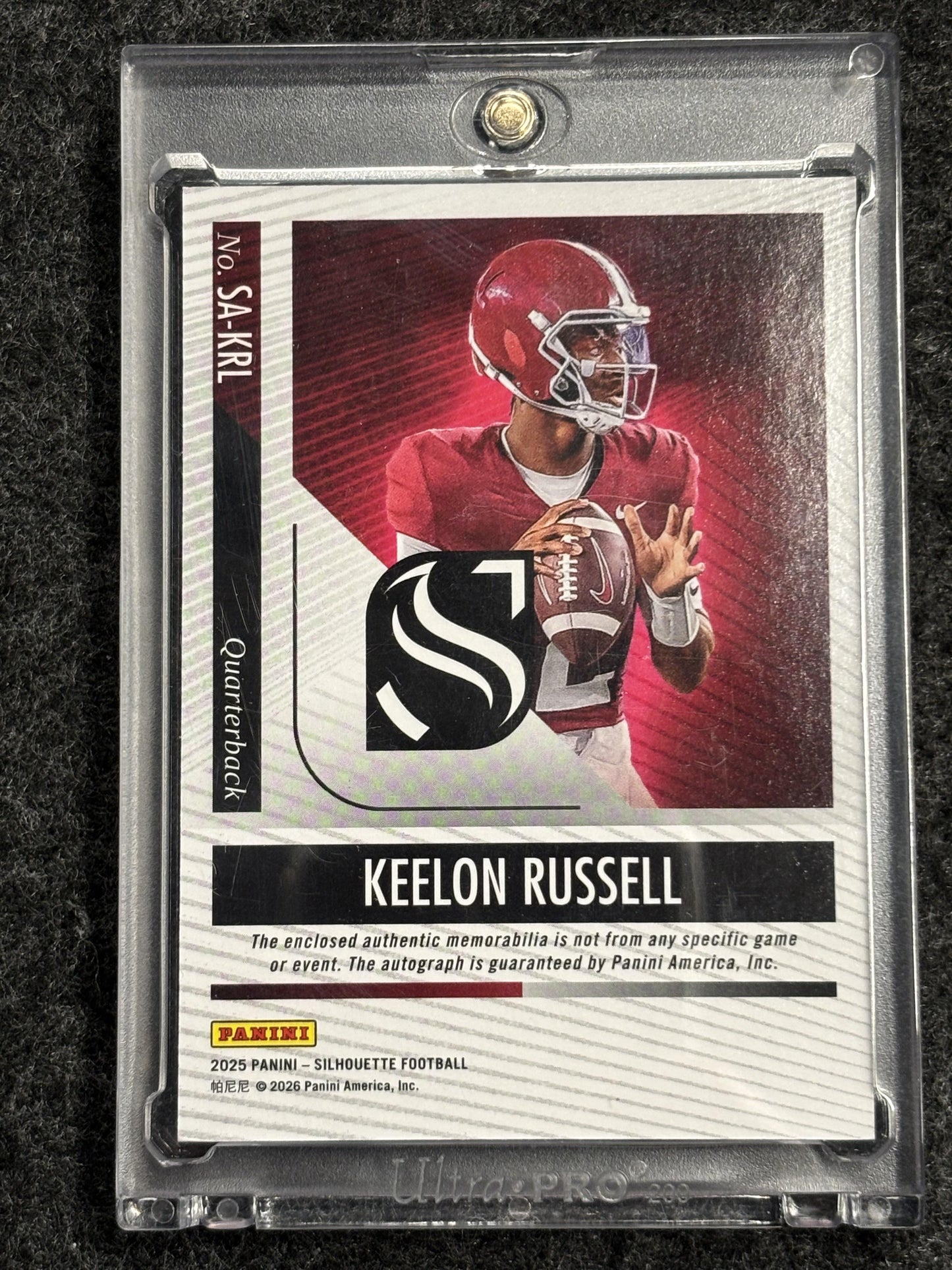 2025 Panini Silhouette #SA-KRL Keelon Russell Silhouette Autographs #/25 Alabama Crimson Tide SN,AU