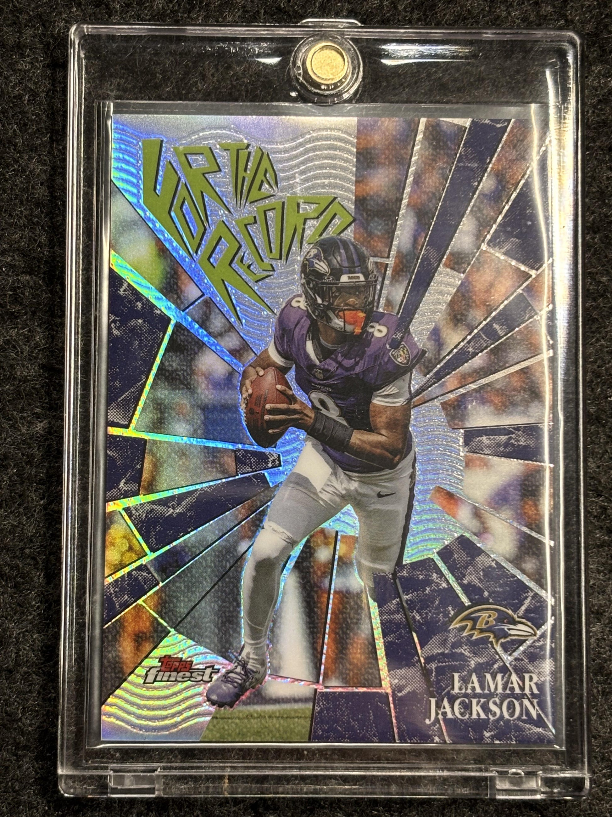 2025 Finest #FTR-1 Lamar Jackson For The Record Baltimore Ravens