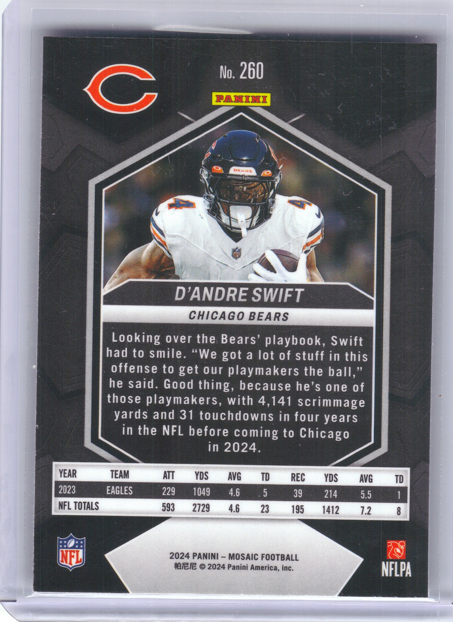 2024 Panini Mosaic #260 D'Andre Swift Chicago Bears