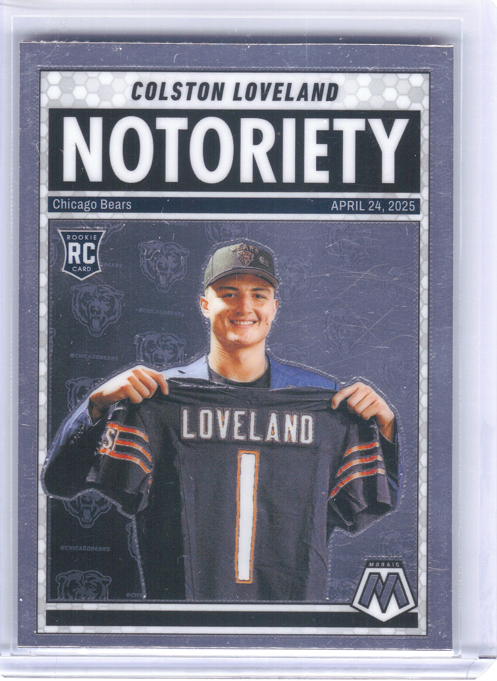 2025 Panini Mosaic #24 Colston Loveland Notoriety Chicago Bears