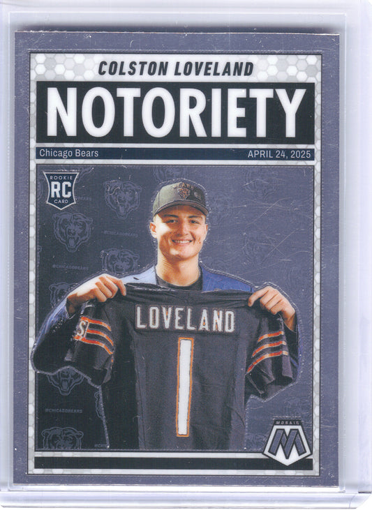 2025 Panini Mosaic #24 Colston Loveland Notoriety Chicago Bears