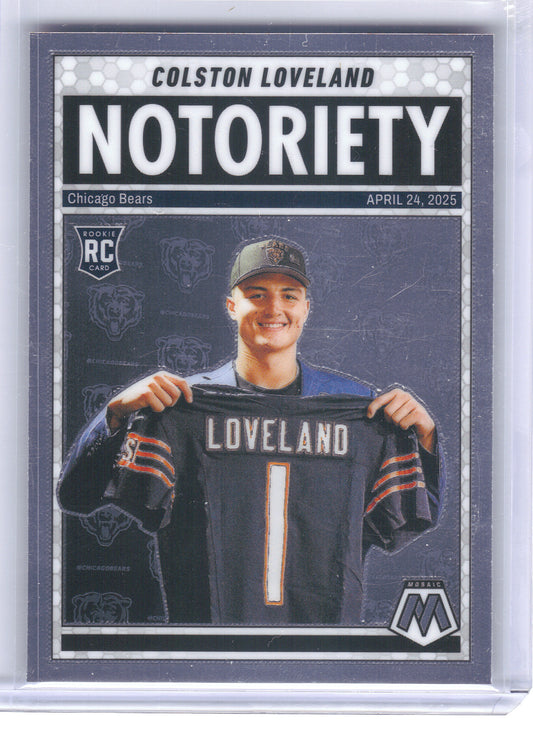 2025 Panini Mosaic #24 Colston Loveland Notoriety x Chicago Bears