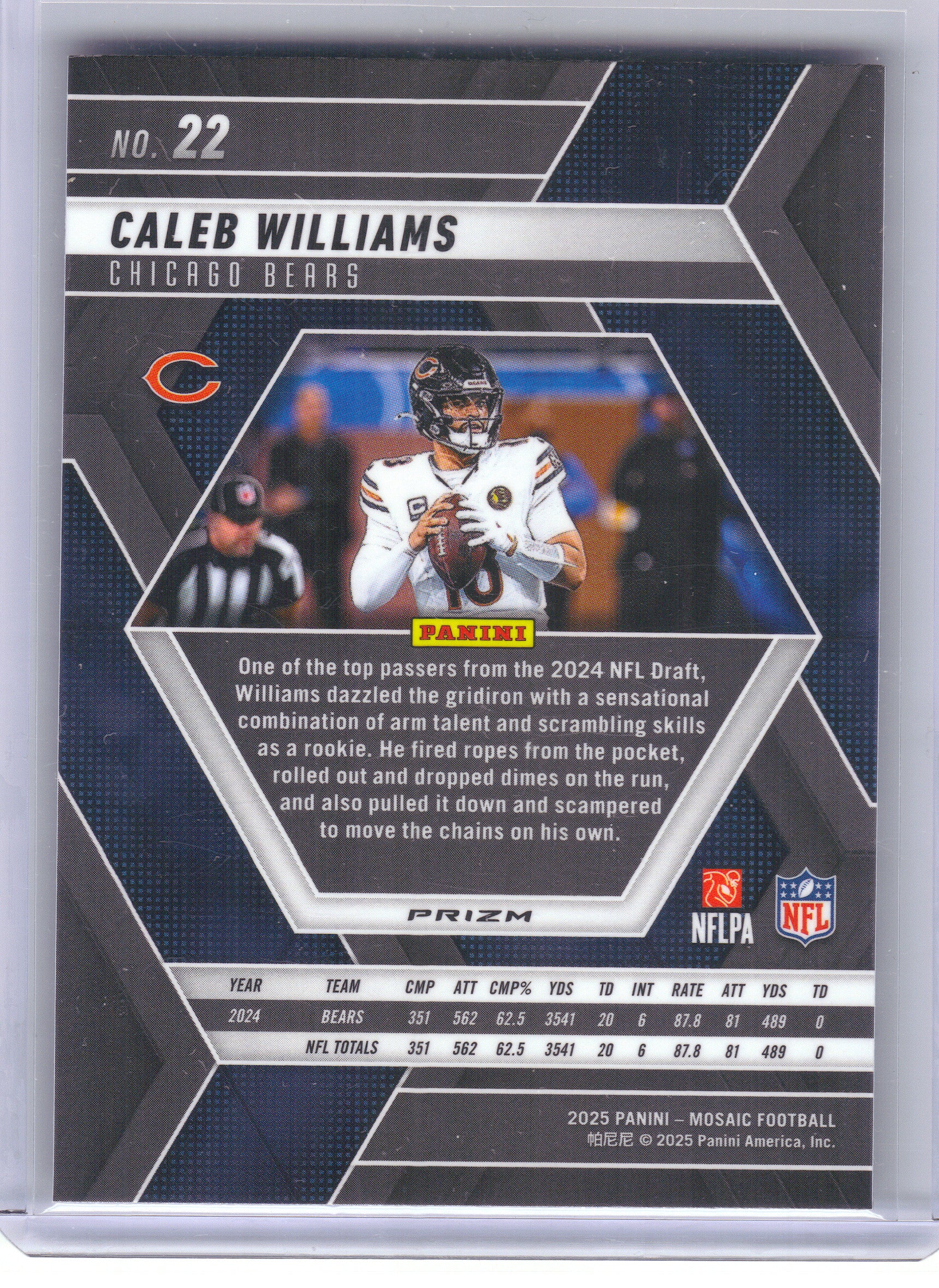 2025 Panini Mosaic #22 Caleb Williams Mosaic Chicago Bears