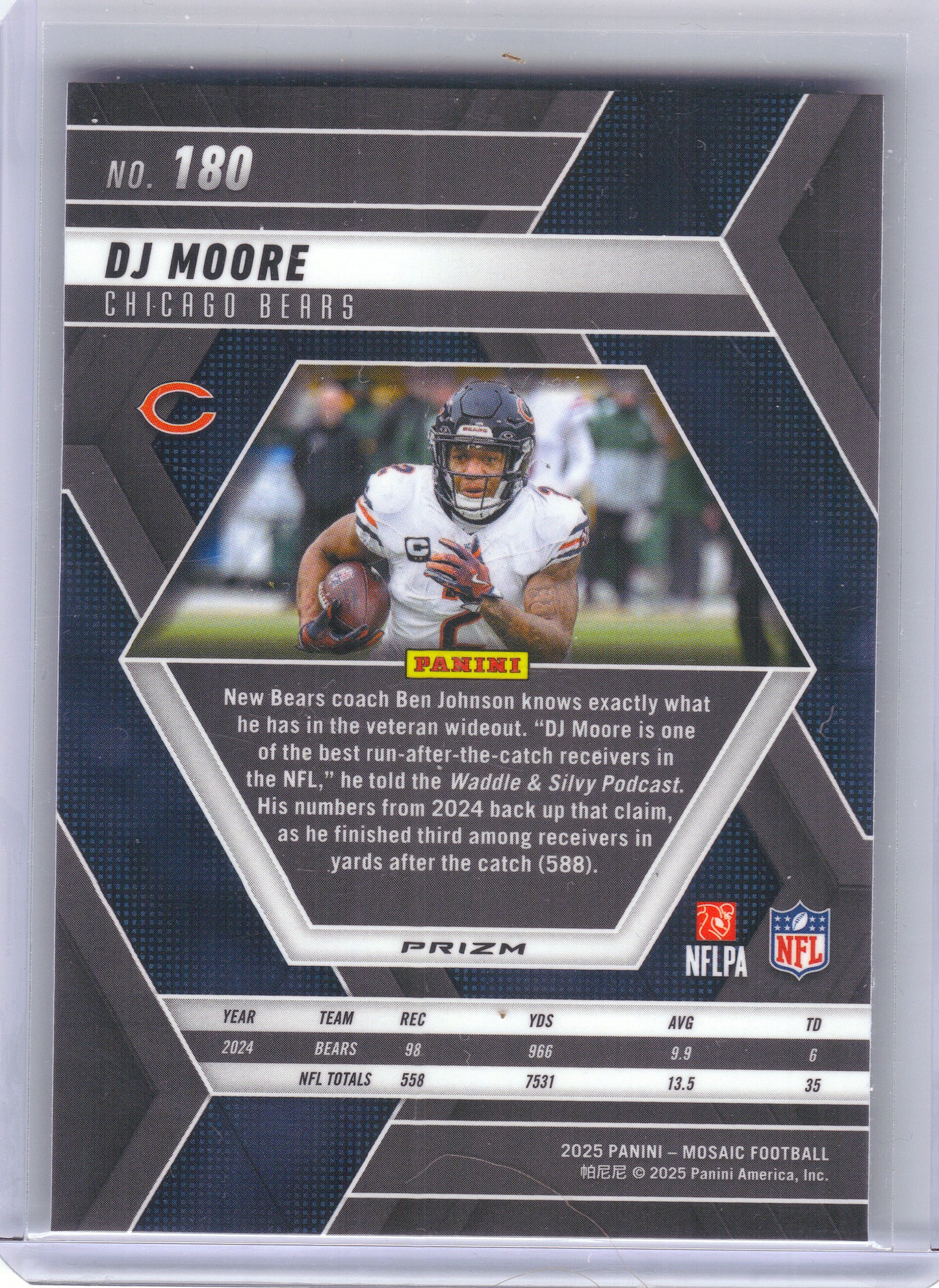 2025 Panini Mosaic #180 DJ Moore Mosaic Chicago Bears