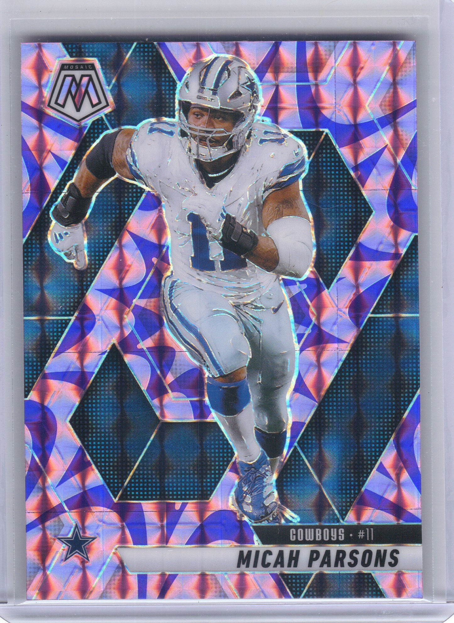 2025 Panini Mosaic #110 Micah Parsons Mosaic Reactive Purple Dallas Cowboys