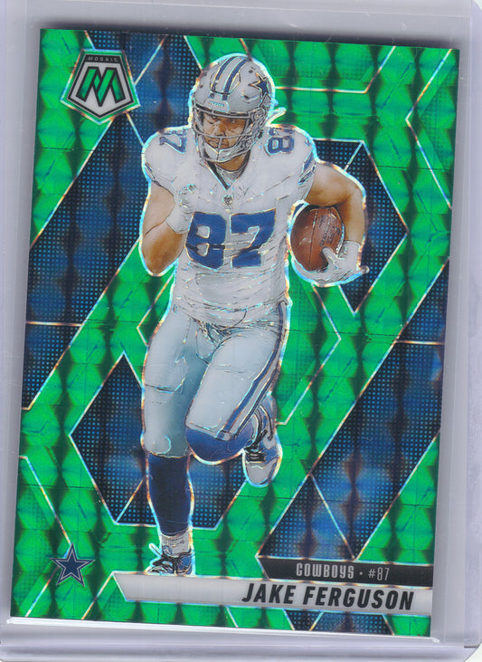 2025 Panini Mosaic #175 Jake Ferguson Mosaic Green Dallas Cowboys