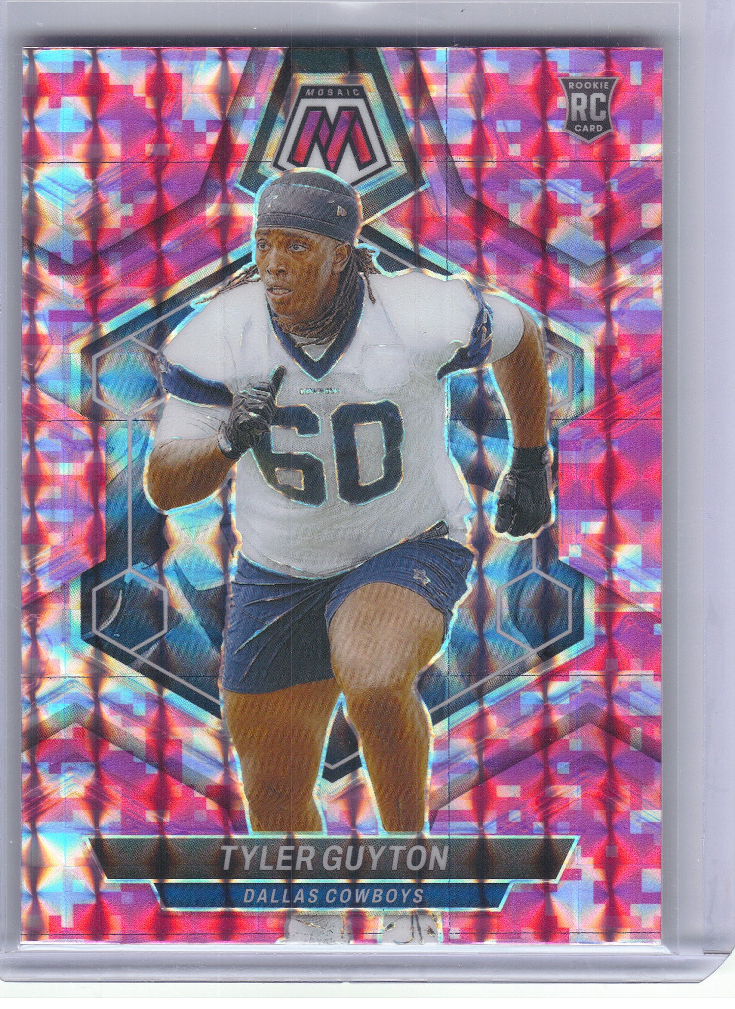 2024 Panini Mosaic #329 Tyler Guyton Mosaic Camo Pink Dallas Cowboys