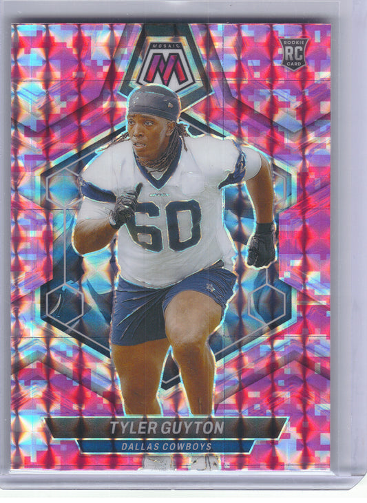 2024 Panini Mosaic #329 Tyler Guyton Mosaic Camo Pink Dallas Cowboys