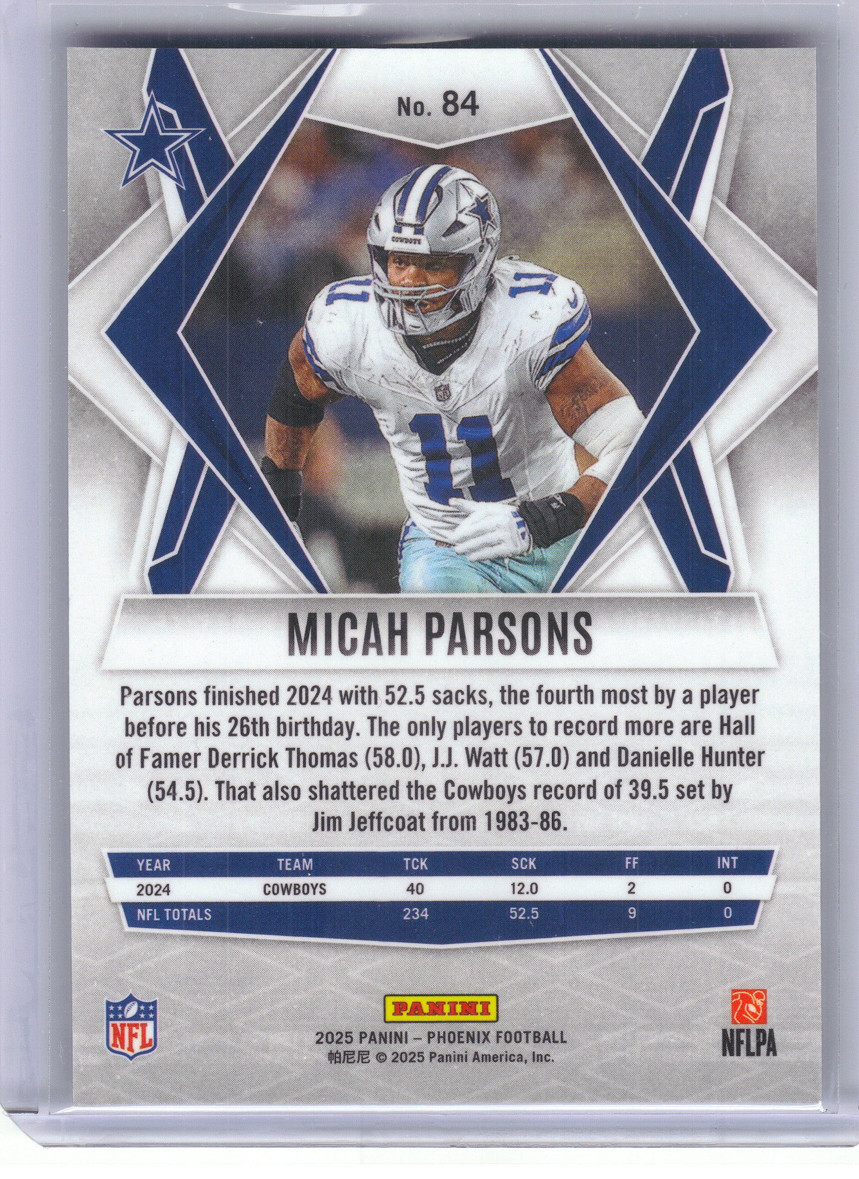 2025 Panini Phoenix #84 Micah Parsons Silver Prizm Dallas Cowboys