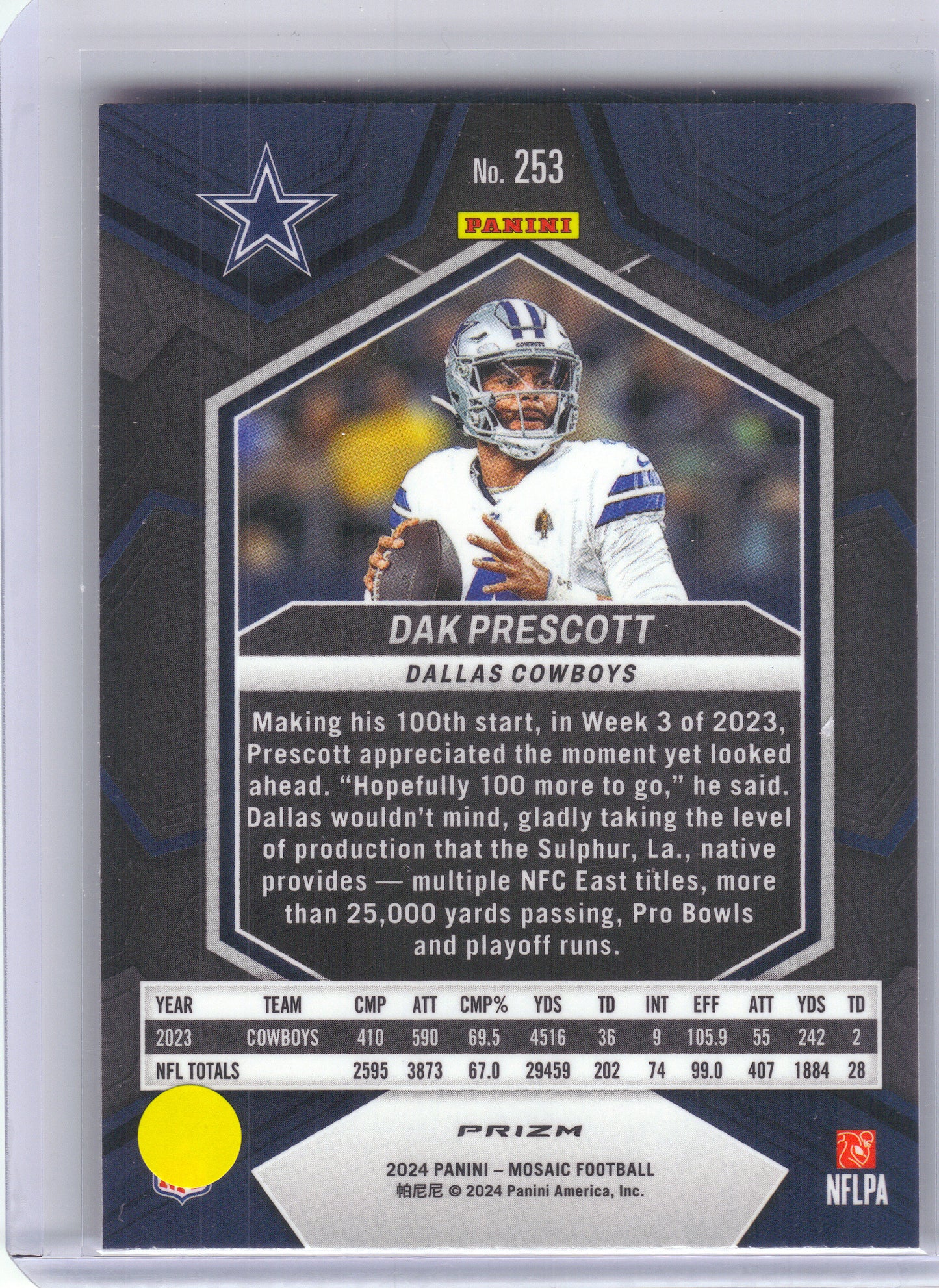 2024 Panini Mosaic #253 Dak Prescott Mosaic Camo Pink Dallas Cowboys