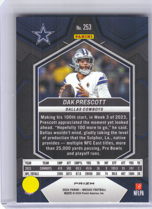 2024 Panini Mosaic #253 Dak Prescott Mosaic Camo Pink Dallas Cowboys