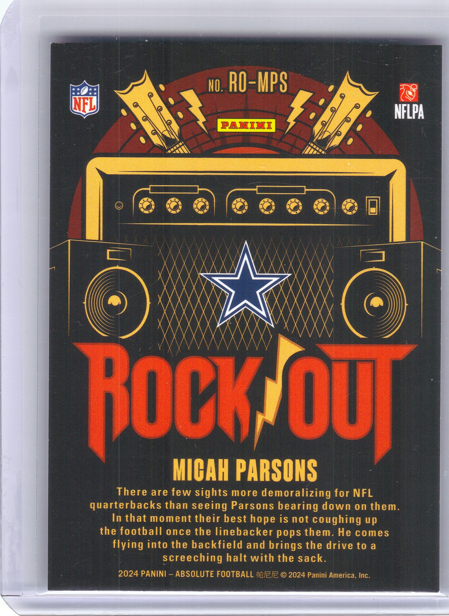 2024 Panini Absolute #RO-MPS Micah Parsons Rock Out Dallas Cowboys