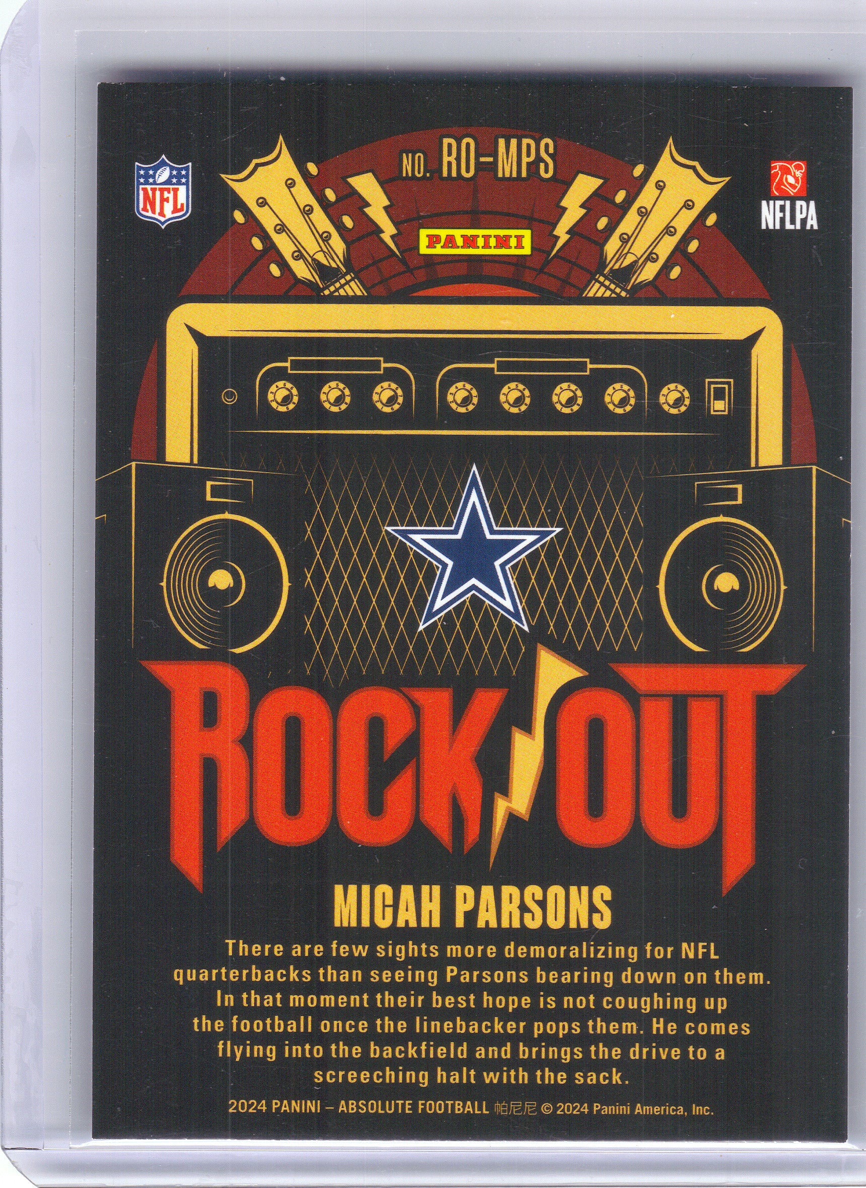 2024 Panini Absolute #RO-MPS Micah Parsons Rock Out Dallas Cowboys