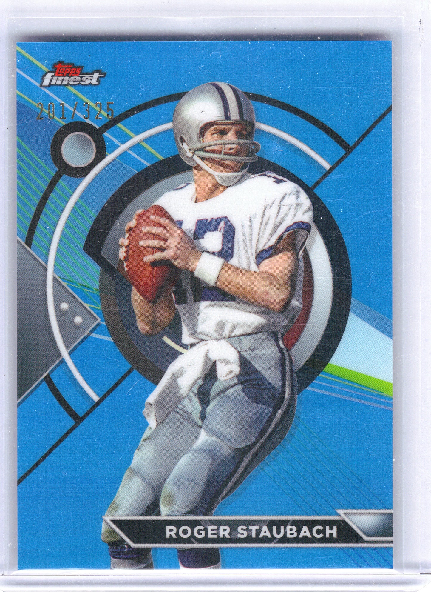 2023 Topps Composite #190a Warren Moon Finest Sky Blue Refractor Wrong #/325 Houston Oilers SN