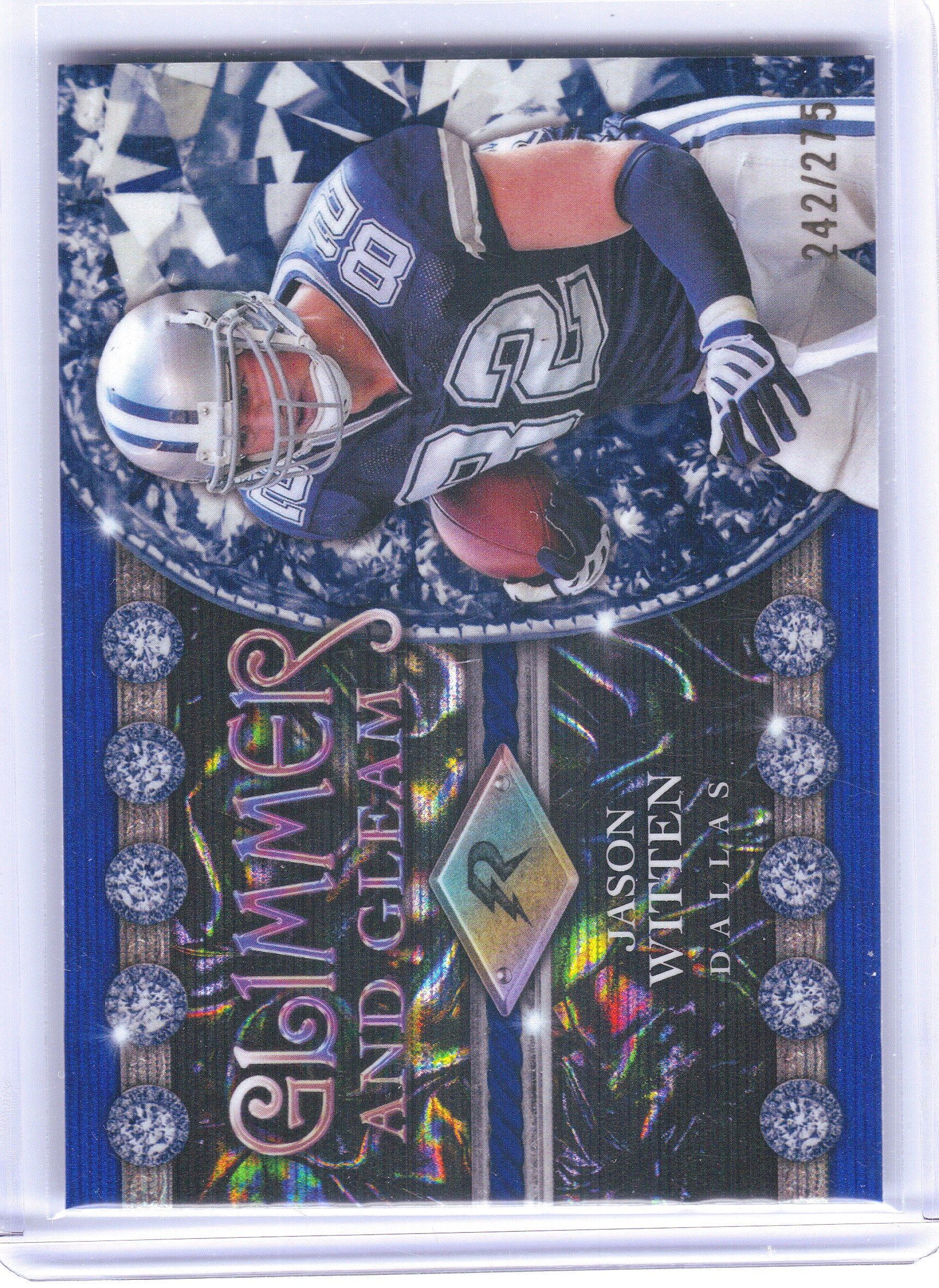 2024 Topps Resurgence #GG-20 Jason Witten Glimmer and Gleam Navy Surge #/275 Dallas Cowboys SN